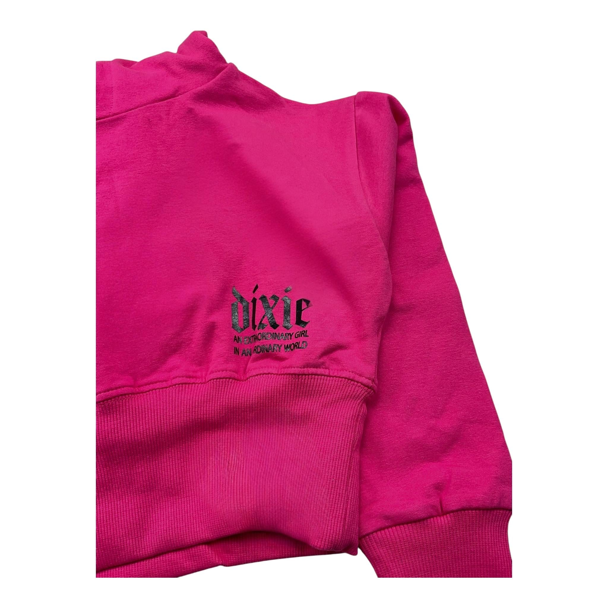 DIXIE felpa chiusa con cappuccio tinta unita Fuxia per Bambina LM15042G67 FUXIA DIXIE