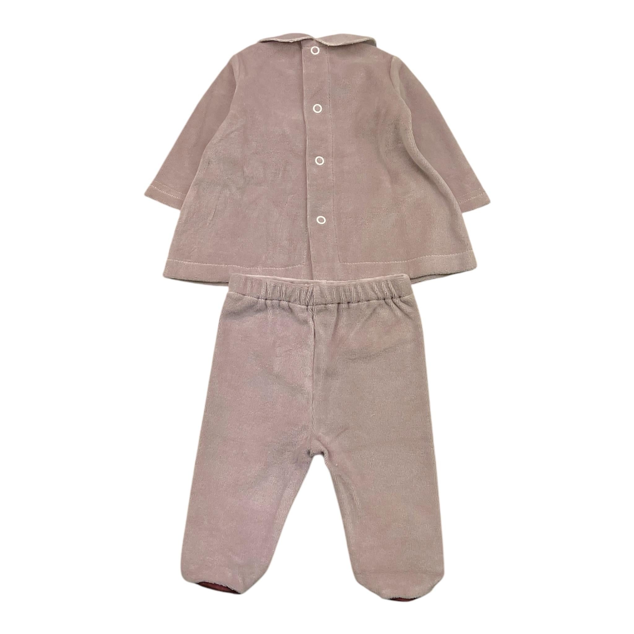 MARLU' completo 2pz tinta unita shirt-ghettina Rosa per Neonata IB1017 ROSA MARLU'