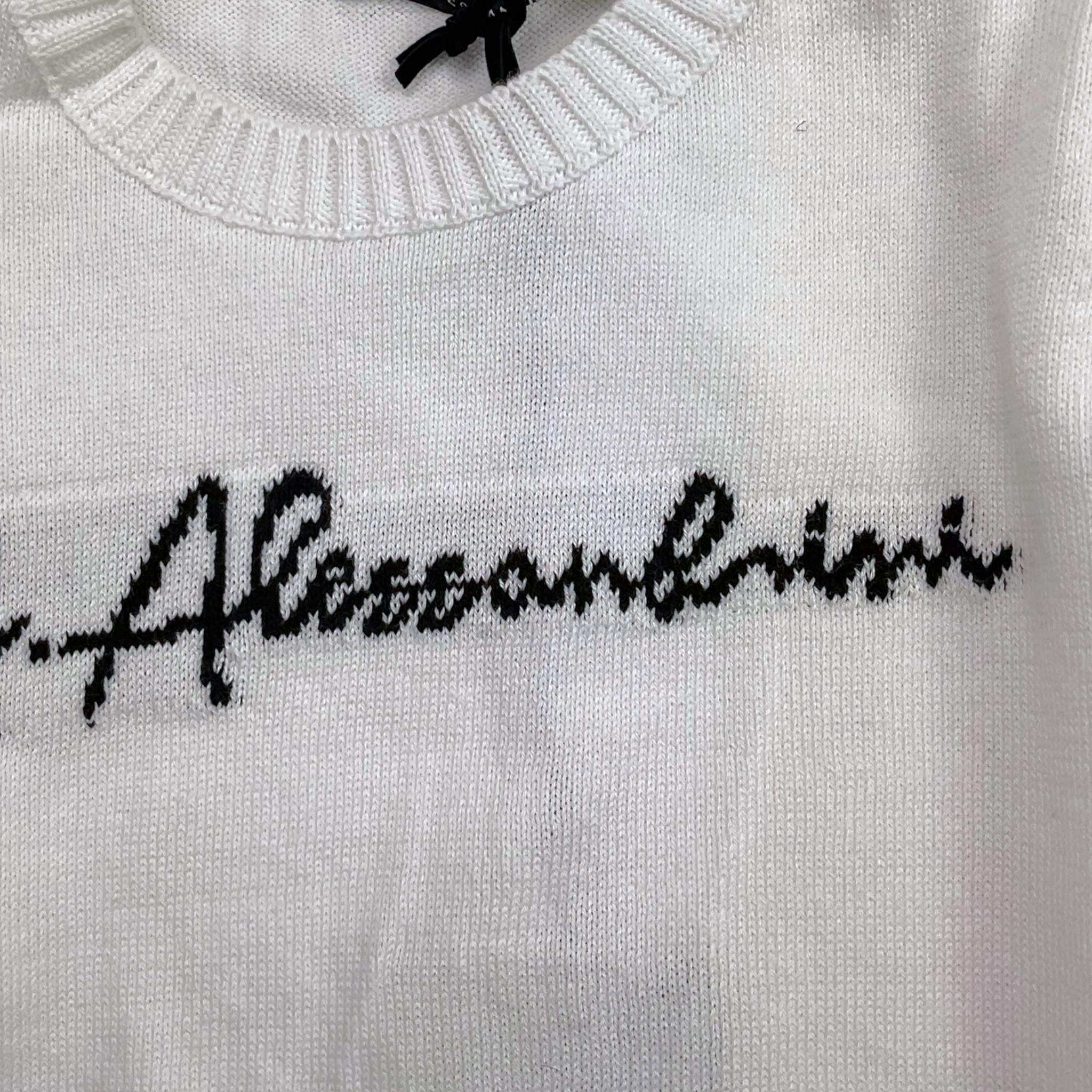 DANIELE ALESSANDRINI maglia girocollo tinta unita con stampa Bianco per Bambino 1291W00040J BIANCO DANIELE ALESSANDRINI
