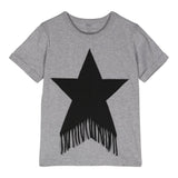 STELLA McCARTNEY t-shirt girocollo tinta unita cn stampa stella Grigio per Bambina TV8C91 GRIGIO STELLA McCARTNEY