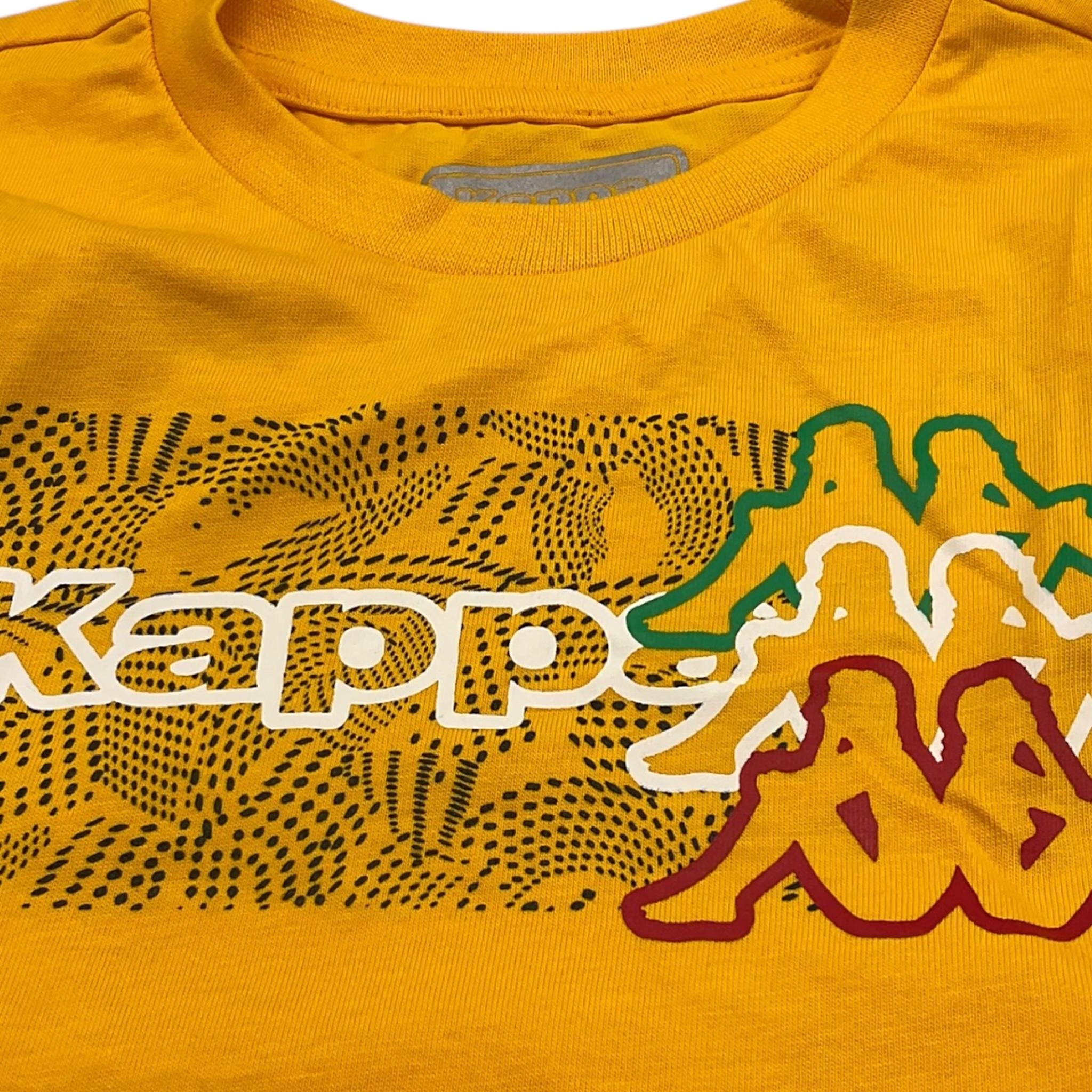KAPPA shirt girocollo tinta unita con stampa Senape per Bambino 331W6QW SENAPE KAPPA