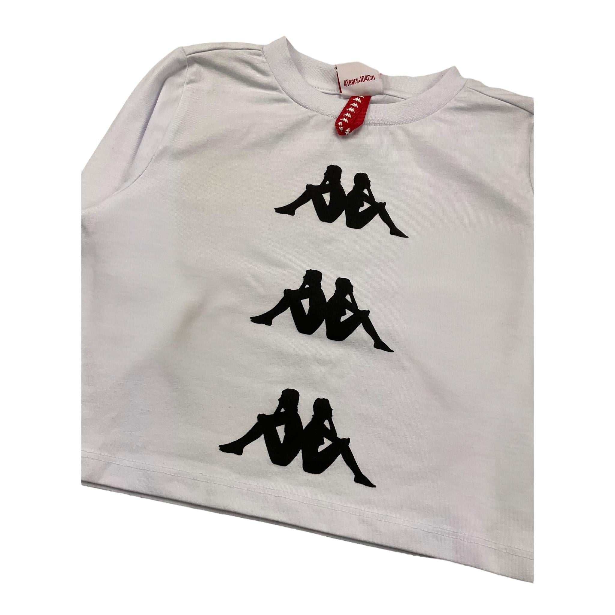 KAPPA shirt girocollo tinta unita con logo Bianco per Bambina 3741MY0070 BIANCO KAPPA