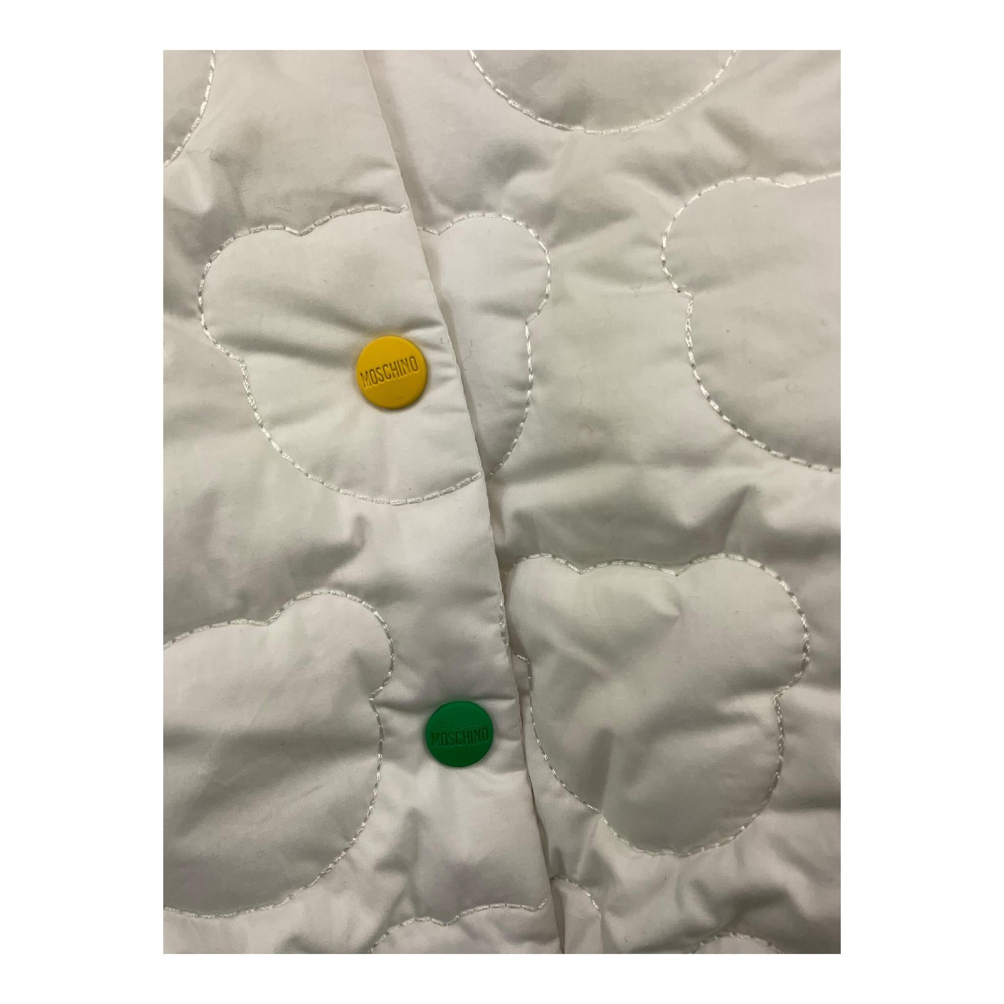MOSCHINO giubbino tinta unita con bottoni e cappuccio Bianco per Neonato MUS030 BIANCO MOSCHINO