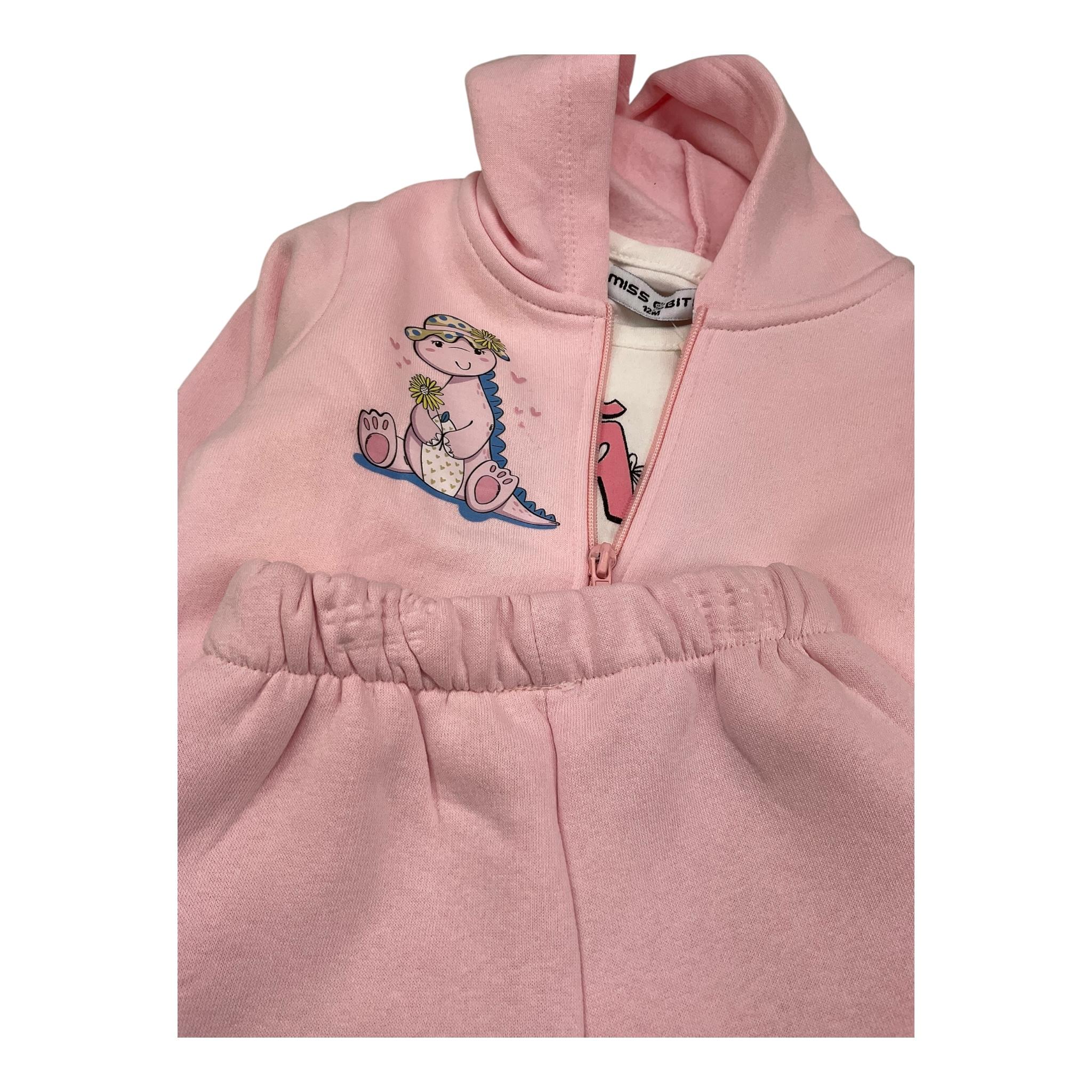 EBITA completo 3 pezzi felpa-shirt-pantalone Rosa per Neonata 3528 ROSA EBITA