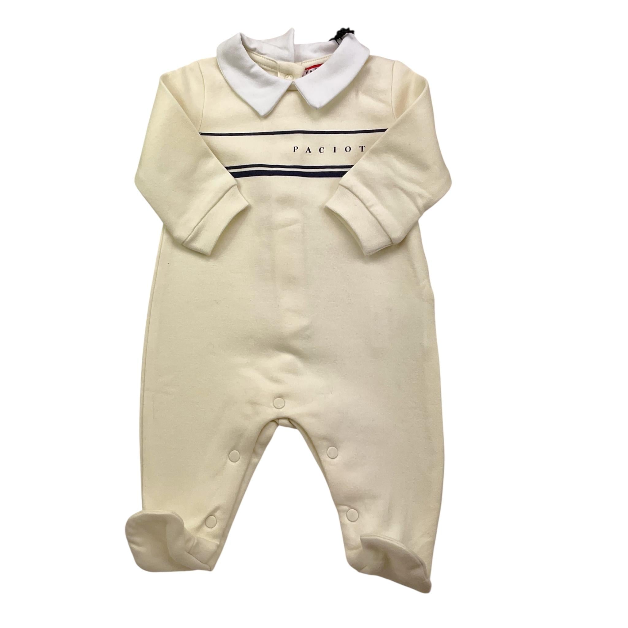 CESARE PACIOTTI tutina manica lunga tinta unita con logo Panna per Neonato TCP5302NX PANNA CESARE PACIOTTI