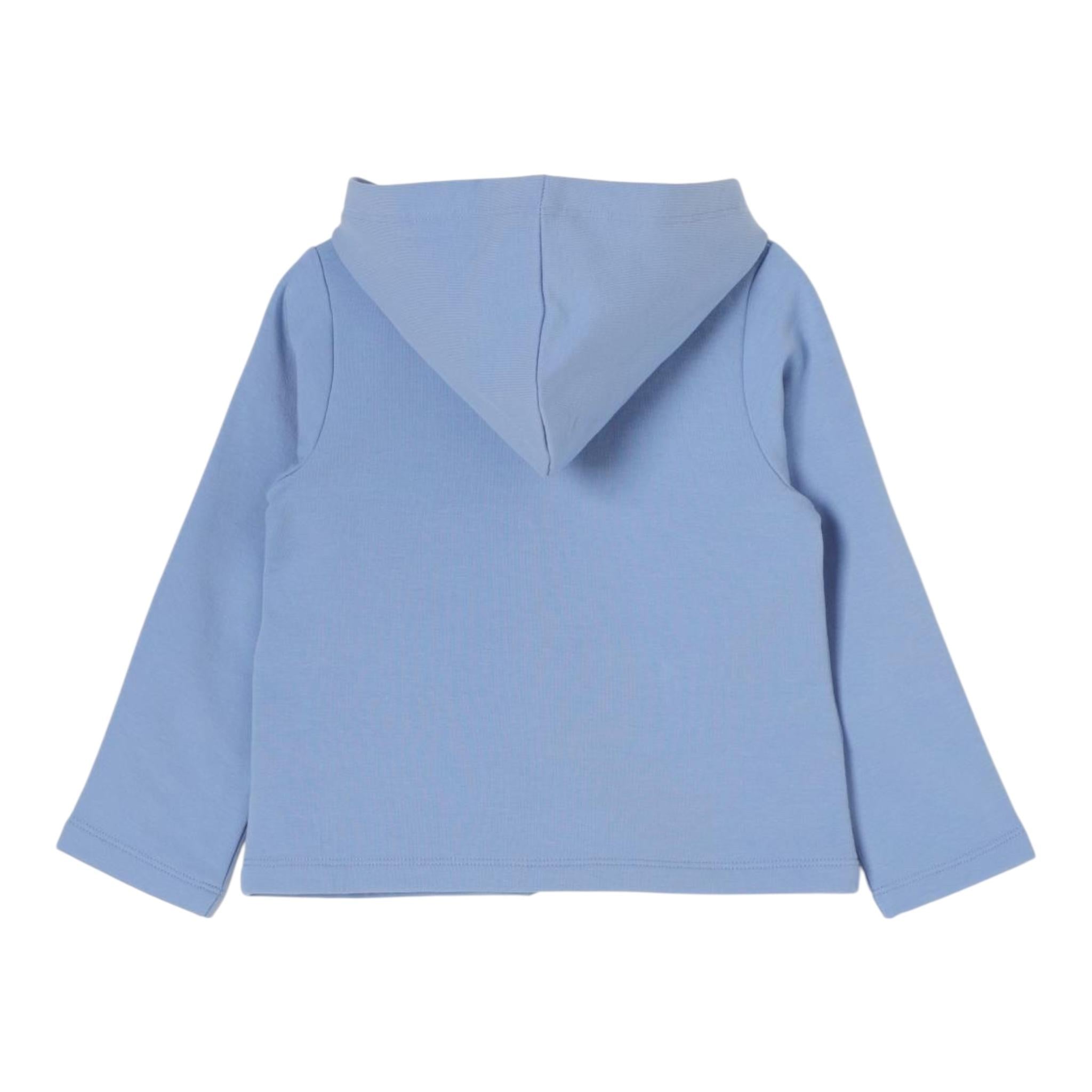 LIU JO felpa con zip e cappuccio tinta unita con brillantini Azzurro per Bambina KF4058 AZZURRO LIU JO