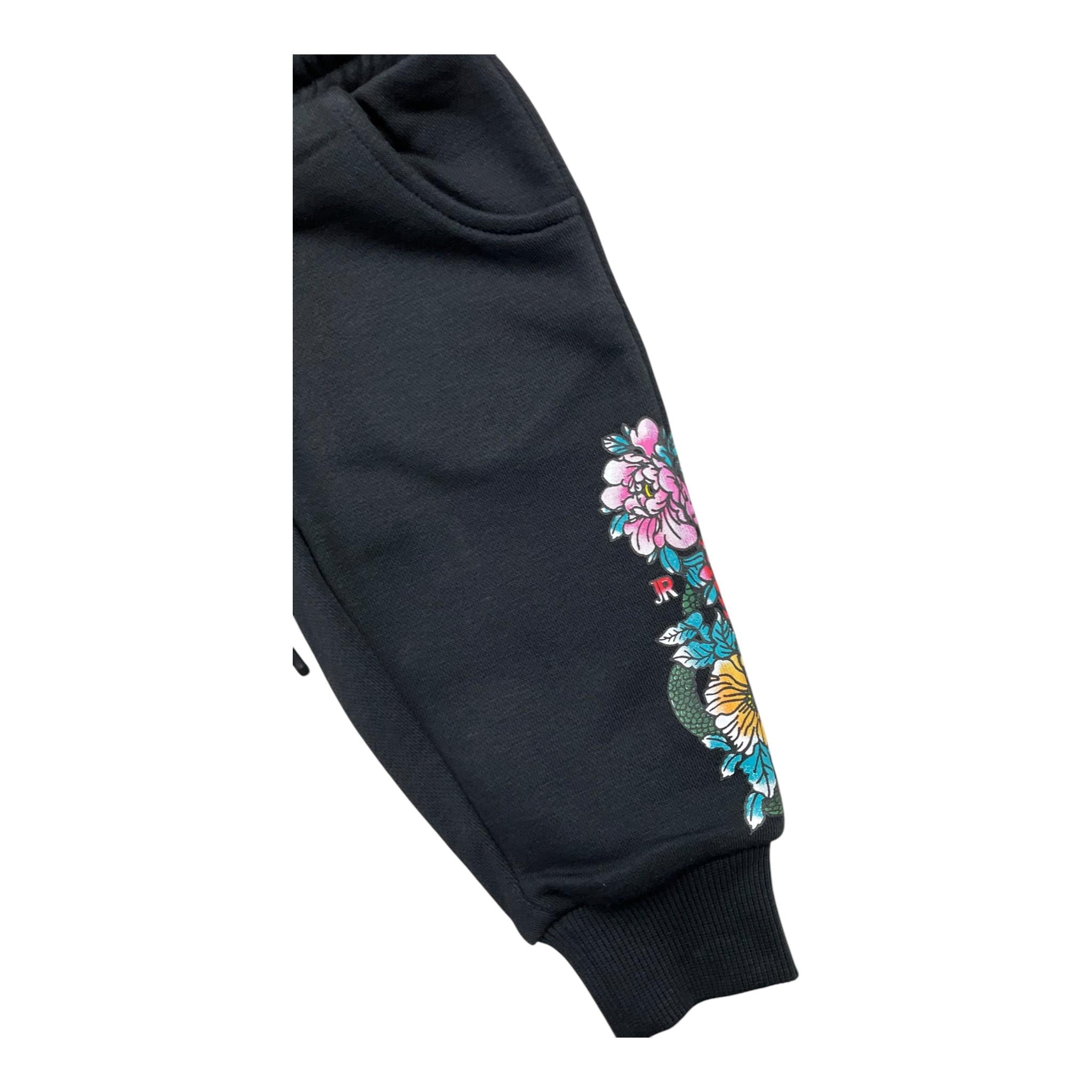 JOHN RICHMOND completo tinta unita 2pz felpa-pantalone Nero per Neonata RIA25065CF NERO JOHN RICHMOND