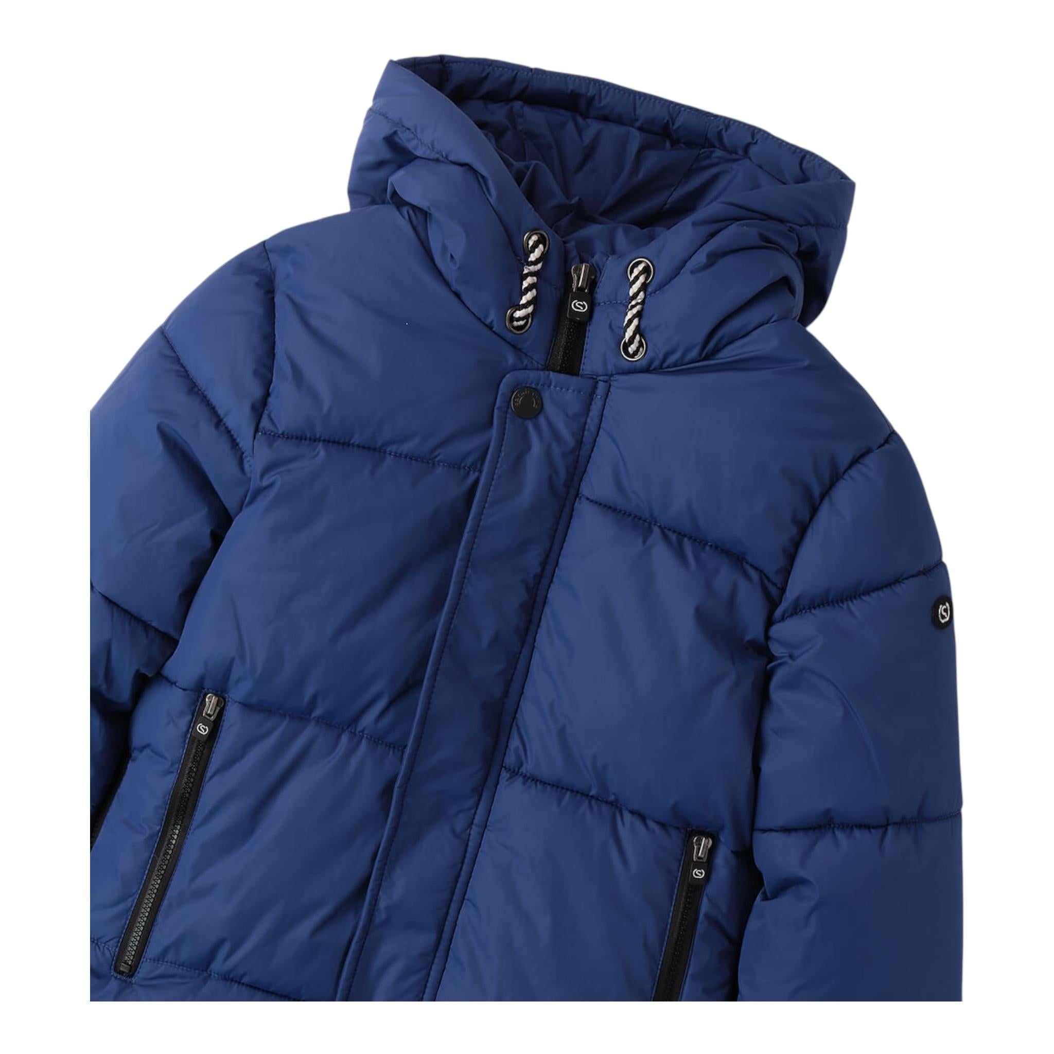 SARABANDA giubbino tinta unita con zip e cappuccio Blu per Bambino A182 BLU SARABANDA