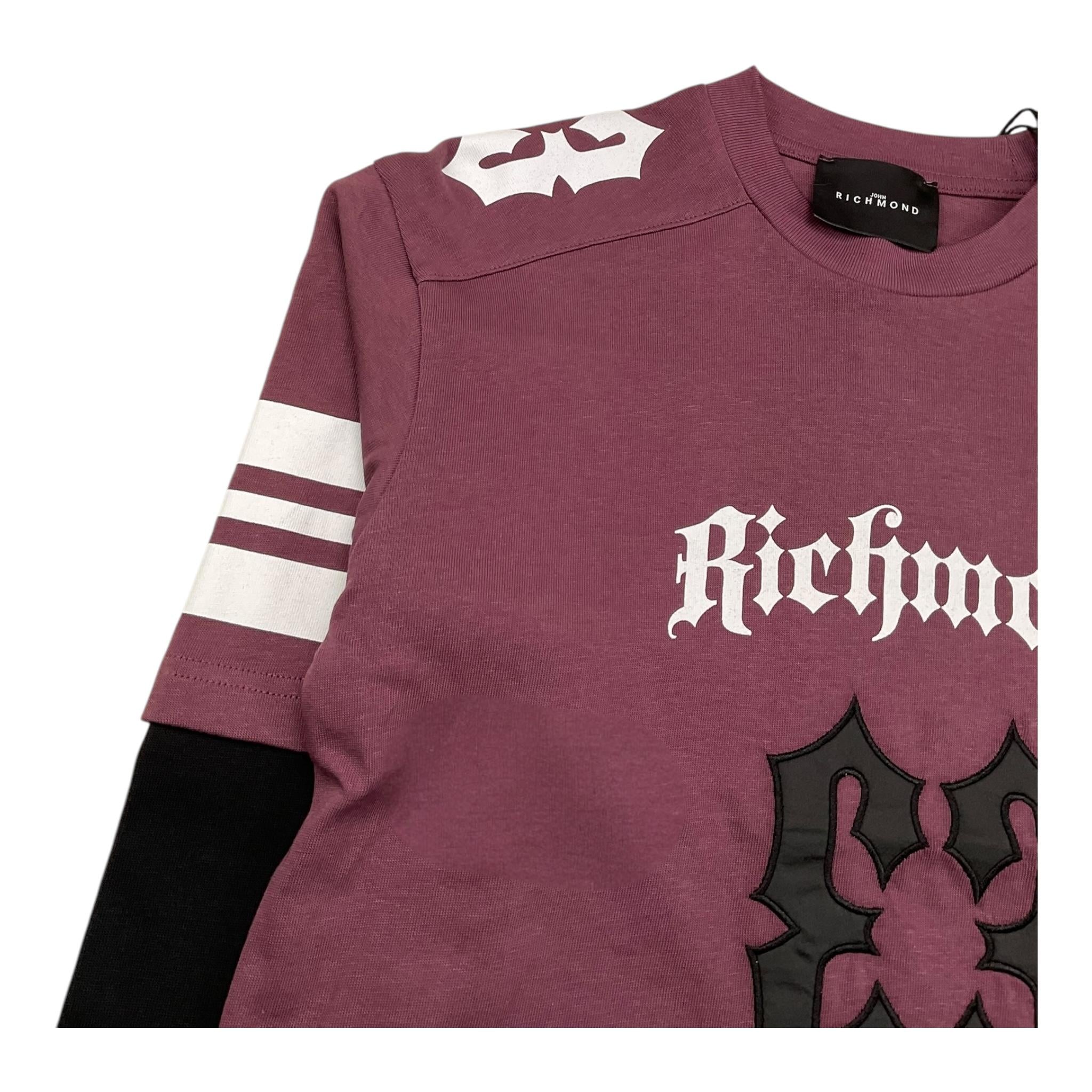 JOHN RICHMOND shirt girocollo maniche in contrasto effetto t-shirt Vinaccio per Bambino RBA25072TS VINACCI JOHN RICHMOND
