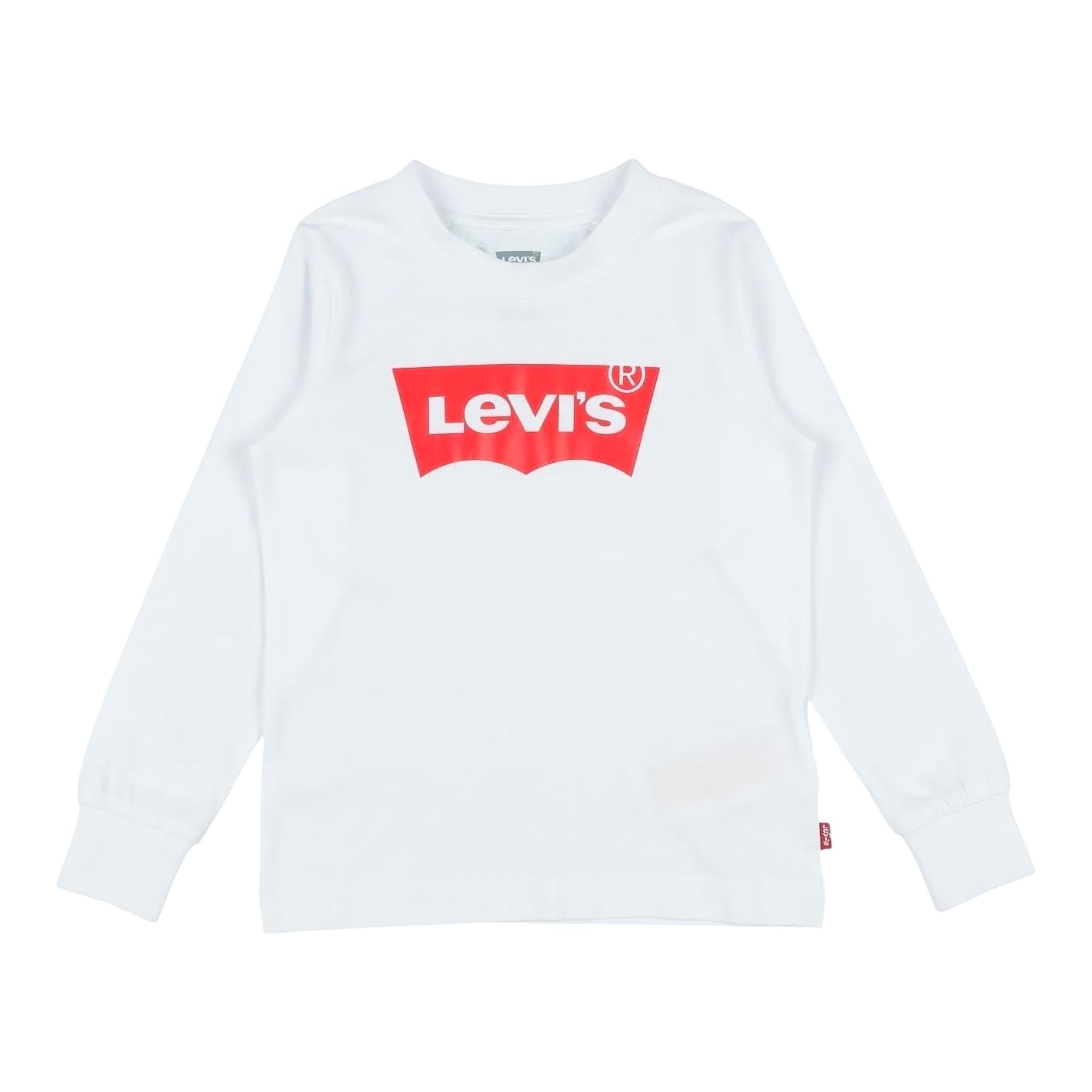 LEVI'S shirt girocollo tinta unita con stampa logo Bianco per Neonato 8E8646 BIANCO LEVI'S