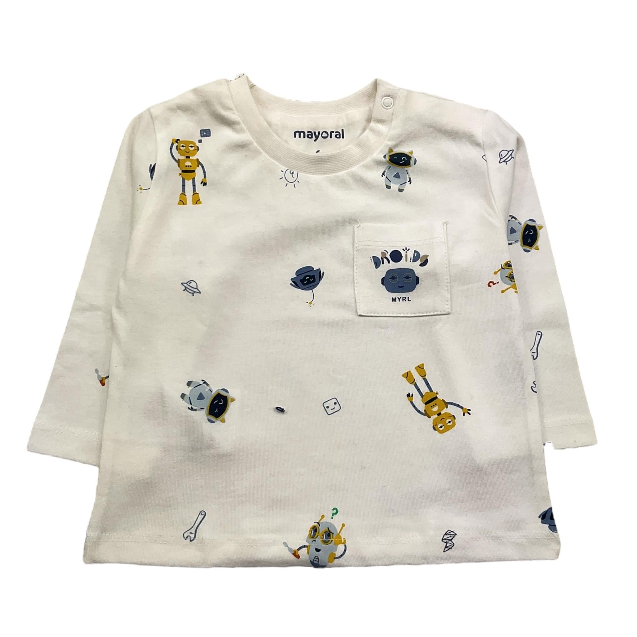 MAYORAL shirt girocollo tinta unita con taschino Panna per Neonato 2041 PANNA MAYORAL