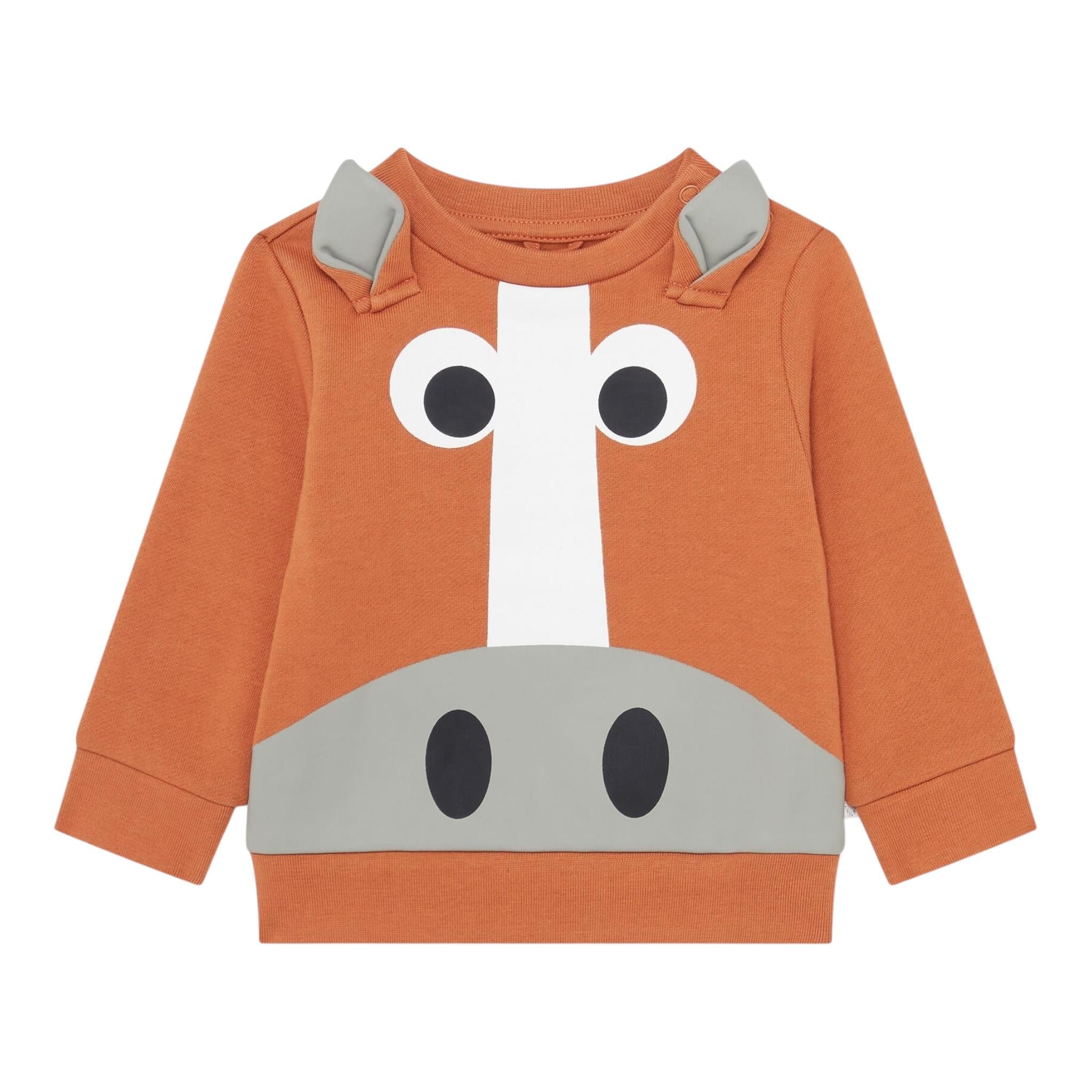 STELLA McCARTNEY felpa chiusa girocollo tinta unita con stampa Marrone per Bambino TV4550J MARRONE STELLA McCARTNEY