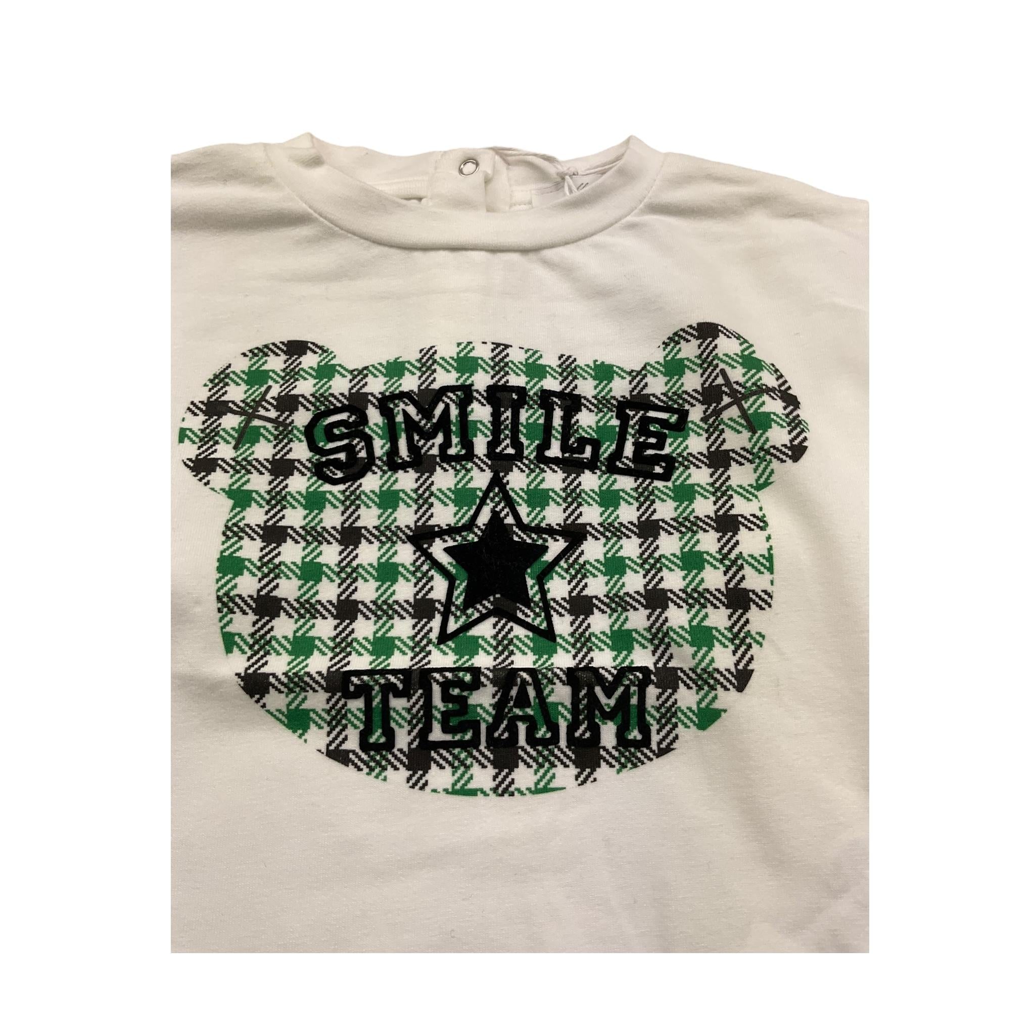 M+E' shirt girocollo tinta unita con stampa in contrasto Panna per Neonata UE0467 PANNA M+E'