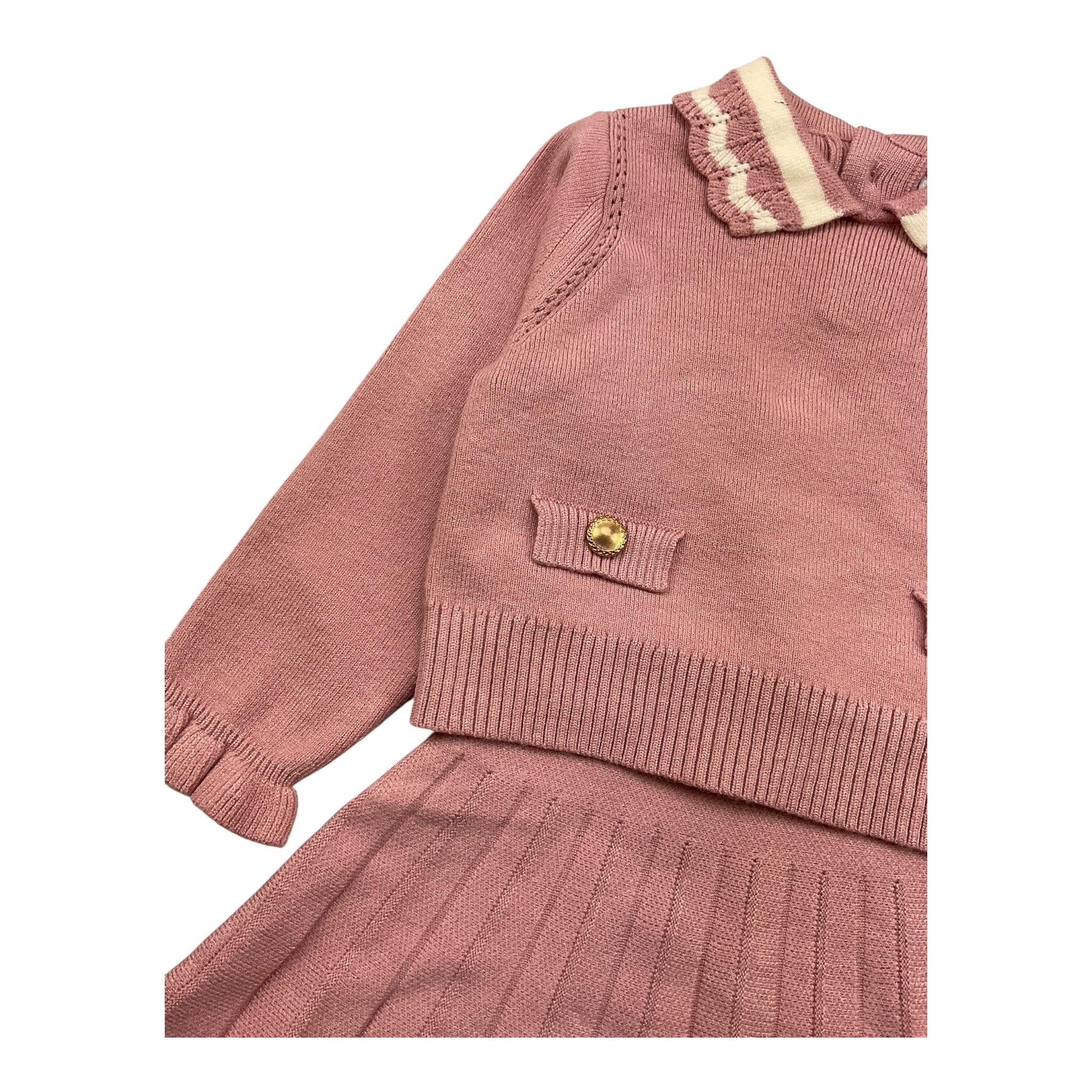 ABEL & LULA completo 2 pezzi maglia-gonna tinta unita Rosa per Neonata 5516 ROSA ABEL & LULA