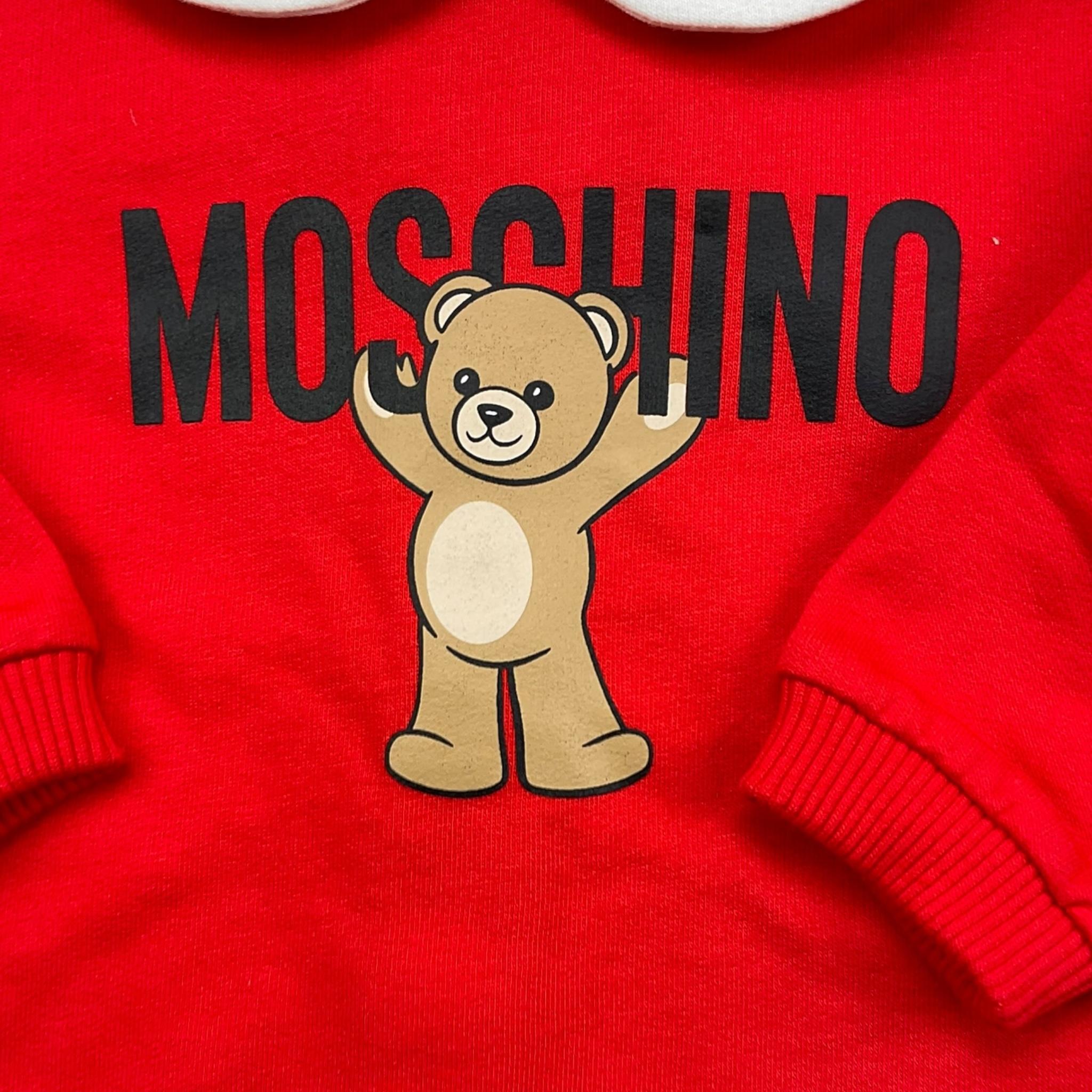MOSCHINO tutina tinta unita con stampa Rosso per Neonato MXY037 ROSSO MOSCHINO