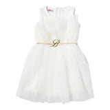 MISS BLUMARINE abito giromanica tinta unita cn cinturino Panna per Neonata IA3115 PANNA MISS BLUMARINE