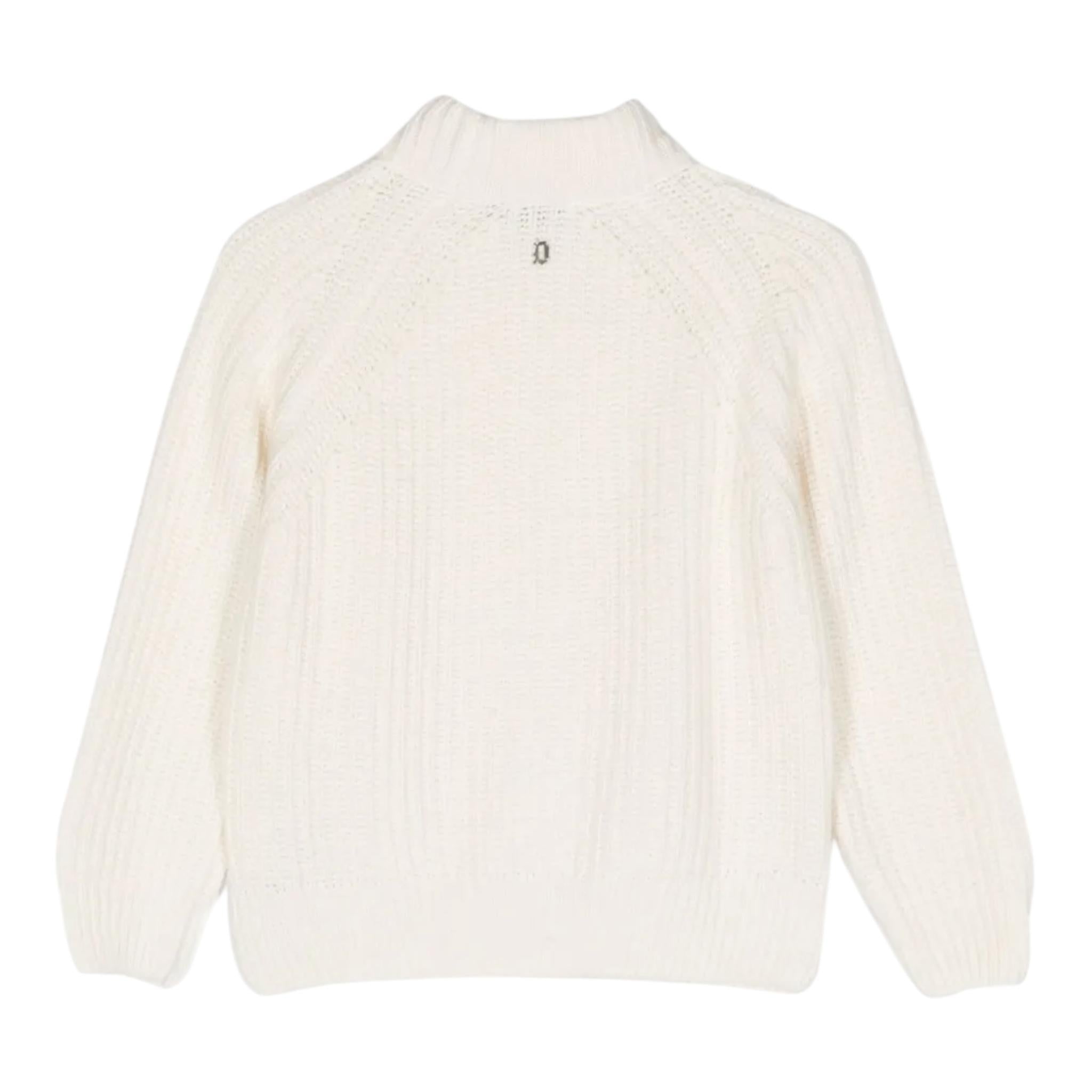 DONDUP maglia tinta unita mezzo collo Panna per Bambina DMMA001X PANNA DONDUP