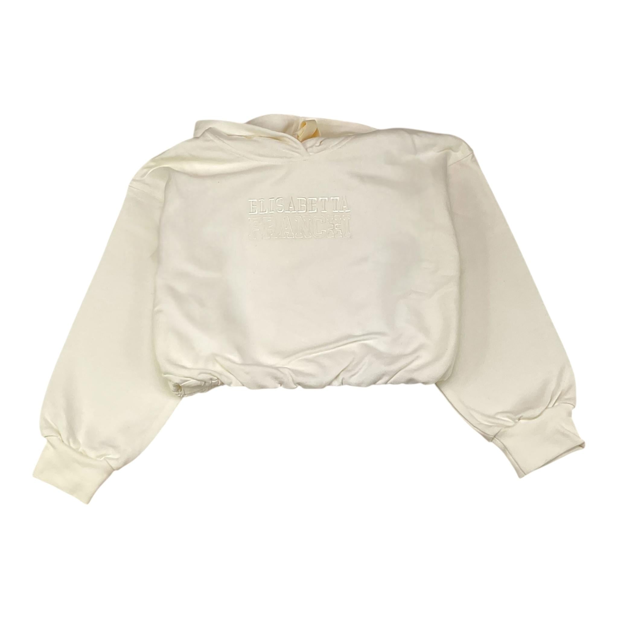 ELISABETTA FRANCHI felpa tinta unita con cappuccio Bianco per Bambina EFFE134 BIANCO ELISABETTA FRANCHI