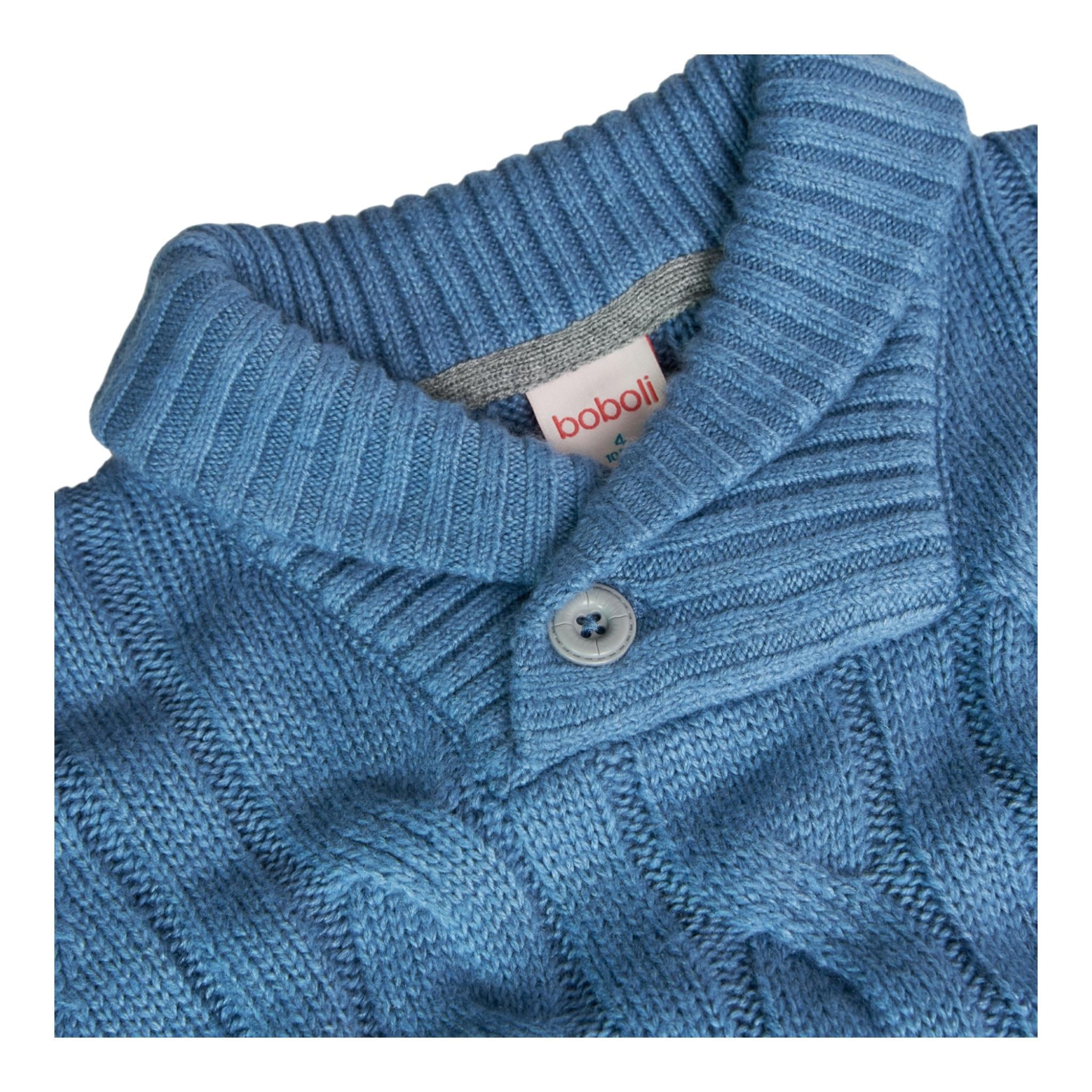 BOBOLI maglia tinta unita con bottone Azzurro per Bambino 739177 AZZURRO BOBOLI