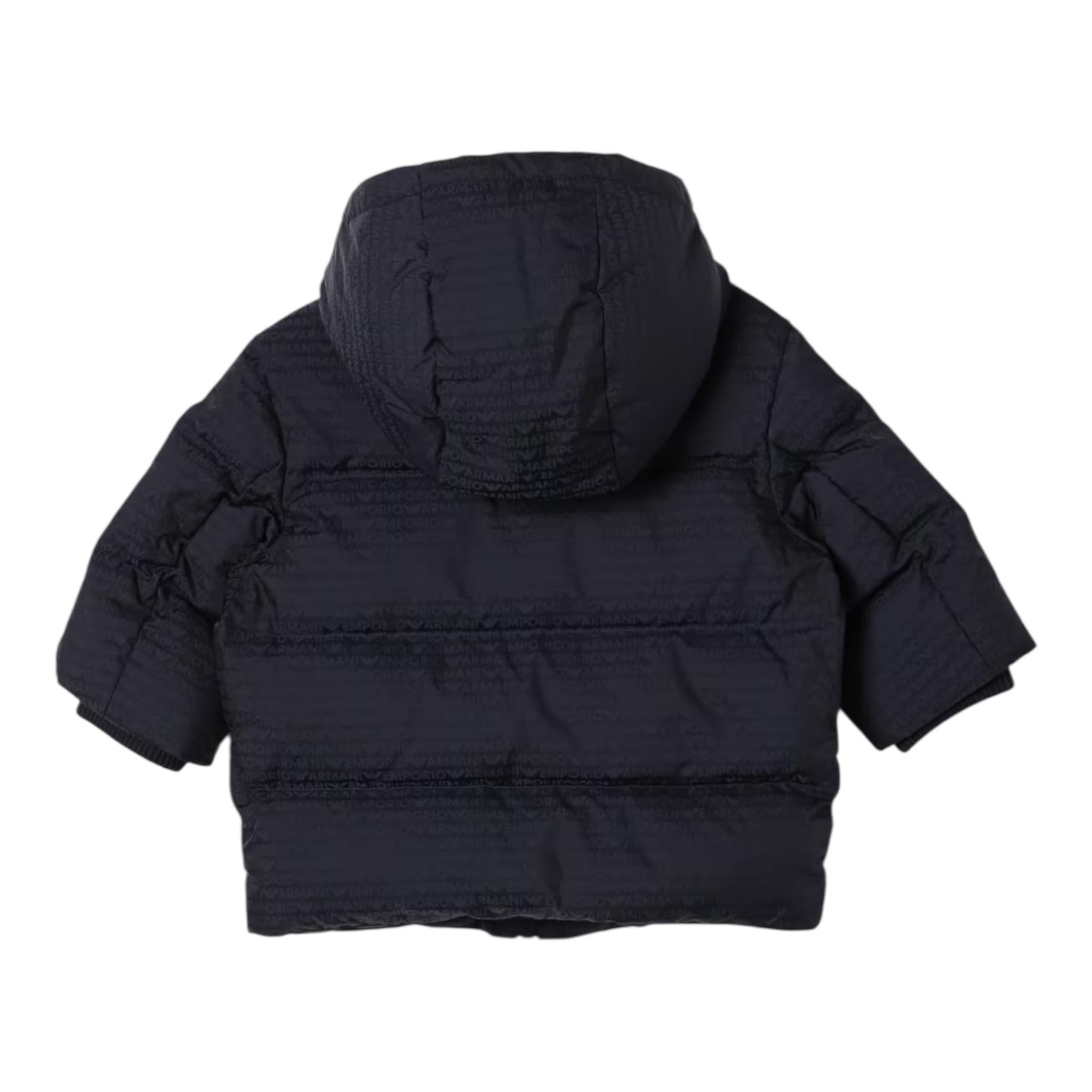 EMPORIO ARMANI giubbino tinta unita con cappuccio e loghi Blu per Neonato 6DHKJ3 BLU EMPORIO ARMANI