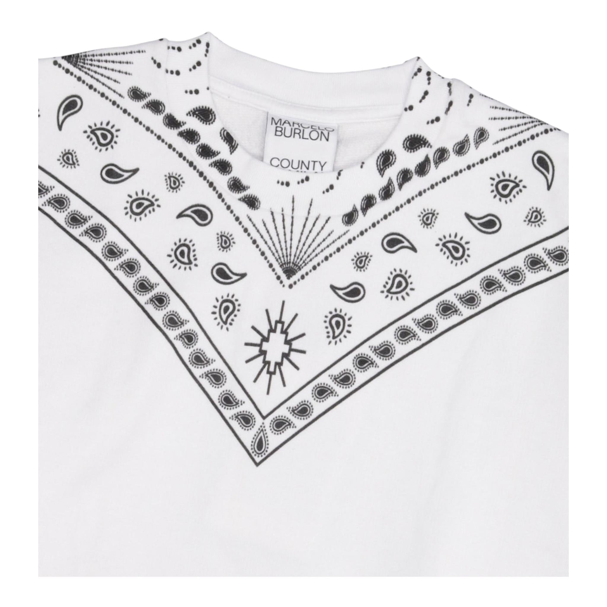 MARCELO BURLON felpa chiusa girocollo tinta unita con logo Bianco per Bambino CBBA001F23 BIANCO MARCELO BURLON