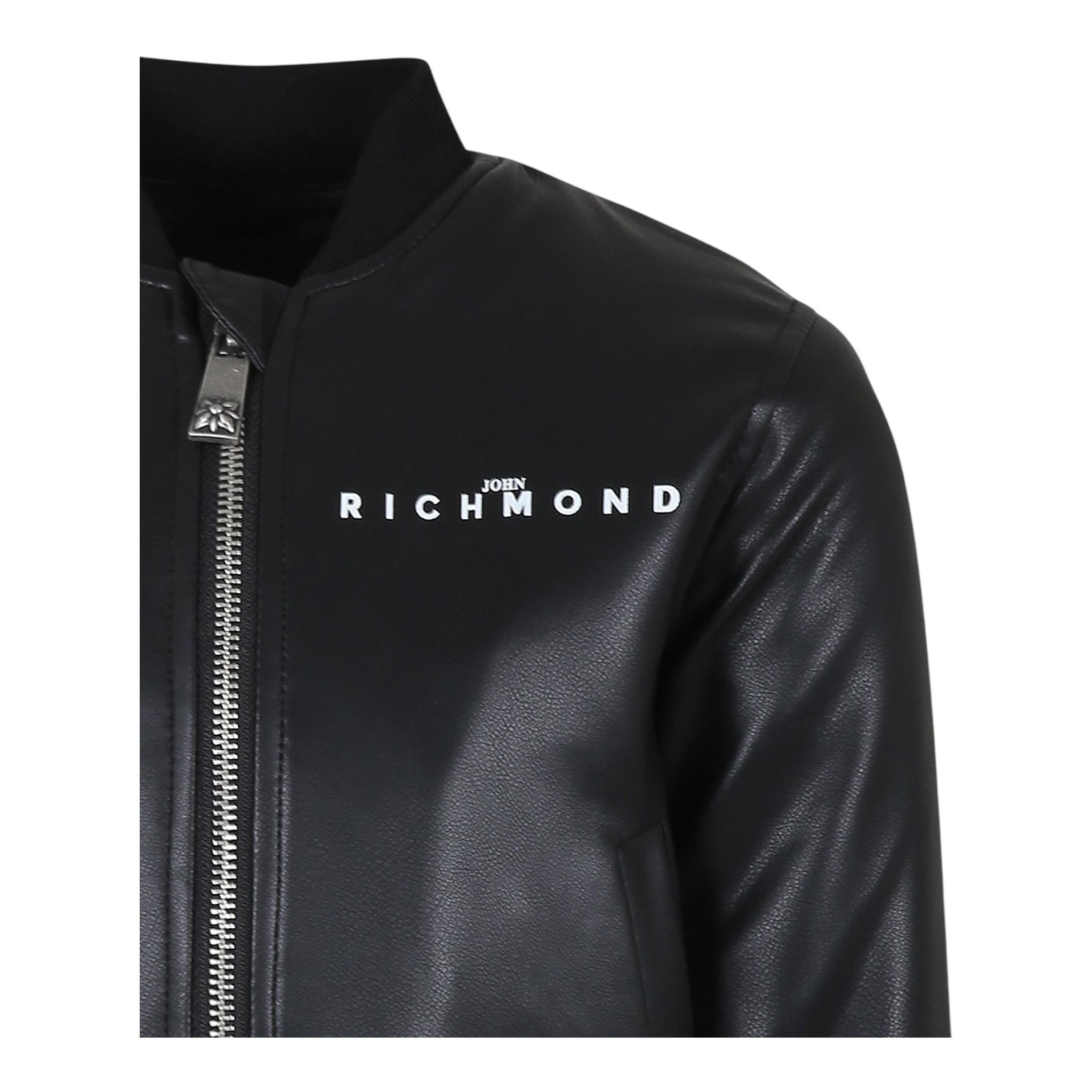 JOHN RICHMOND giubbino in ecopelle tinta unita con zip Nero per Neonato RIA24069GB NERO JOHN RICHMOND