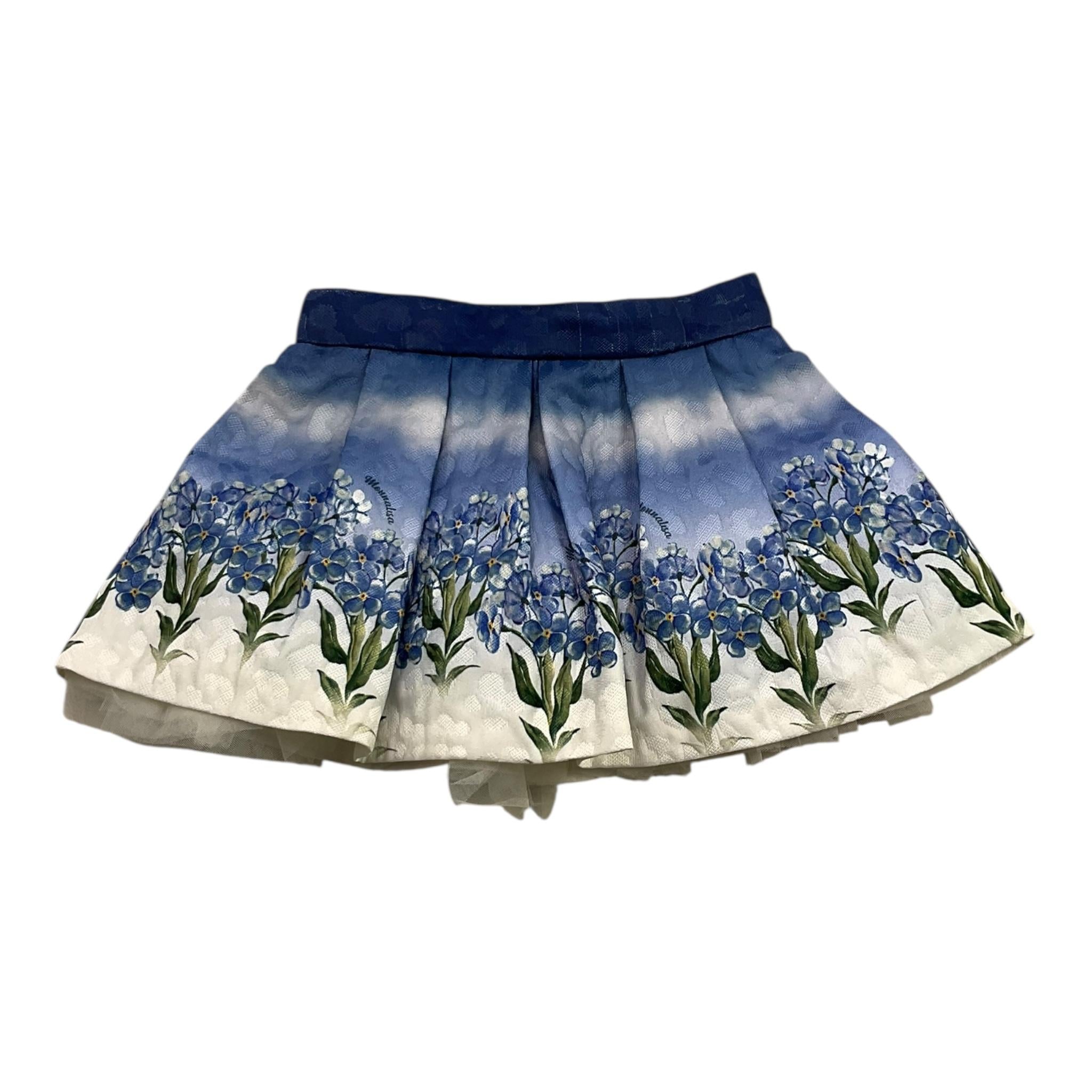 MONNALISA gonna tinta unita con stampa Blu per Bambina 11B702 BLU MONNALISA