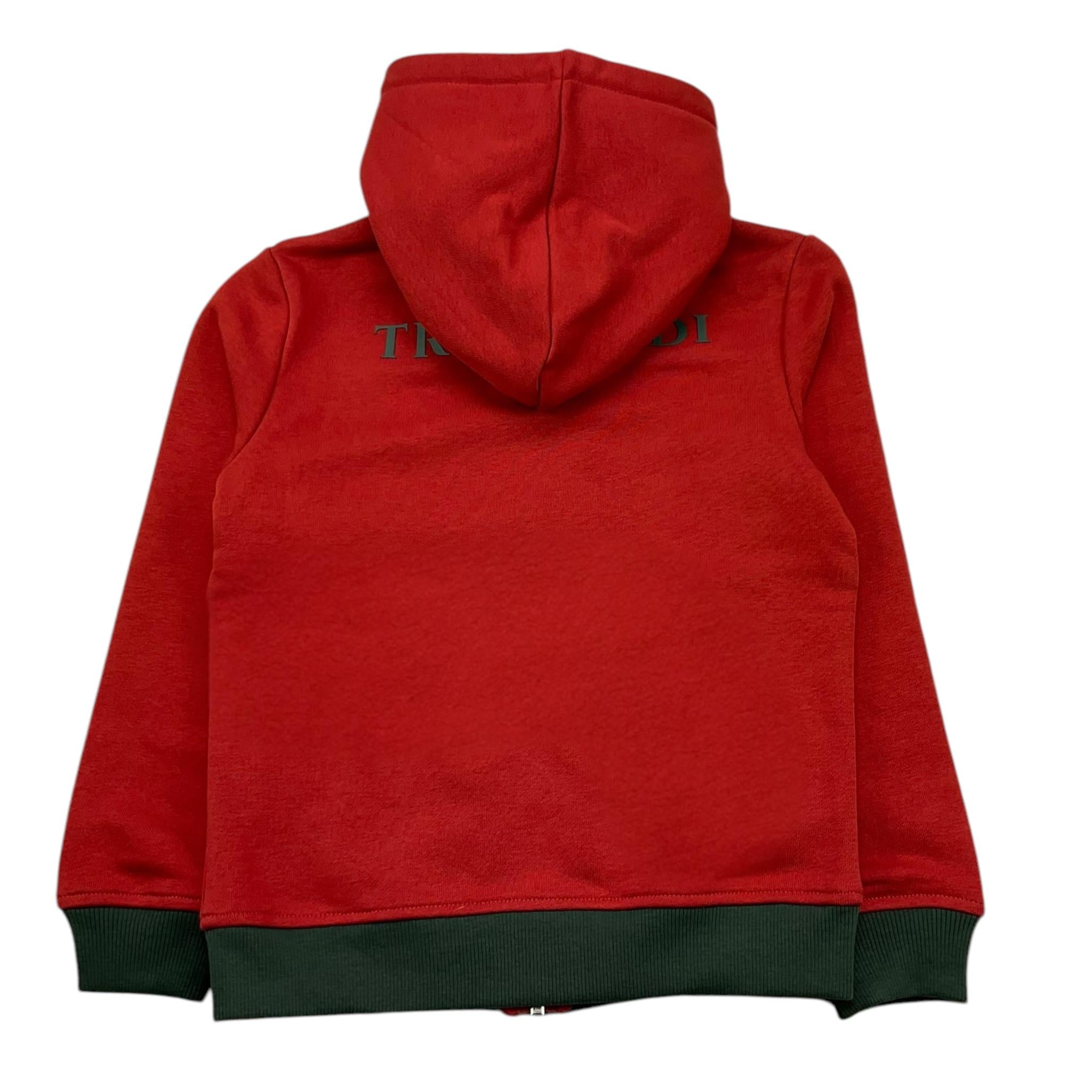 TRUSSARDI felpa con zip e cappuccio fantasia a righe Rosso/verde per Bambino TBA25063FE ROSSO/VERDE TRUSSARDI
