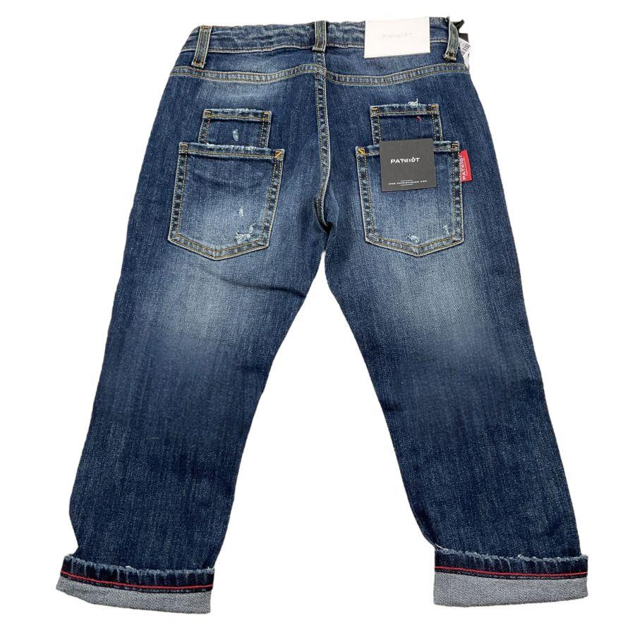 PATRIOT jeans tinta unita con strappi Blu per Bambino PB4F2WPBK23 BLU PATRIOT