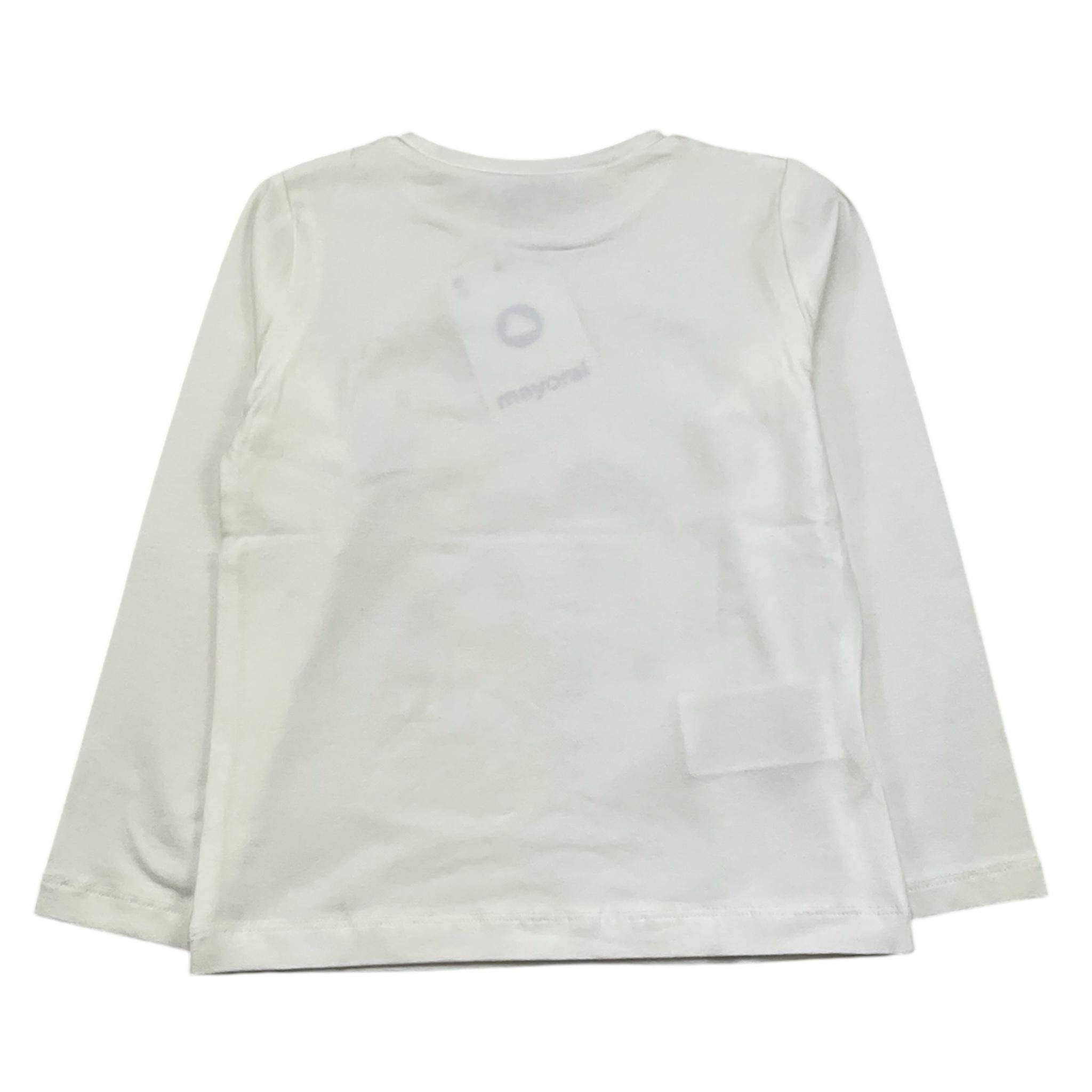 MAYORAL shirt girocollo tinta unita con stampa in contrasto Bianco per Neonata 4067N BIANCO MAYORAL