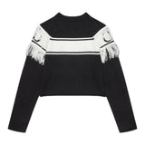 TWINSET maglia girocollo tinta unita con frange Nero per Bambina 242GJ3163XXX NERO TWINSET