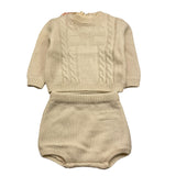 ELISABETTA FRANCHI completo 2 pezzi maglia-culotte Panna per Neonata ENCD090 PANNA ELISABETTA FRANCHI