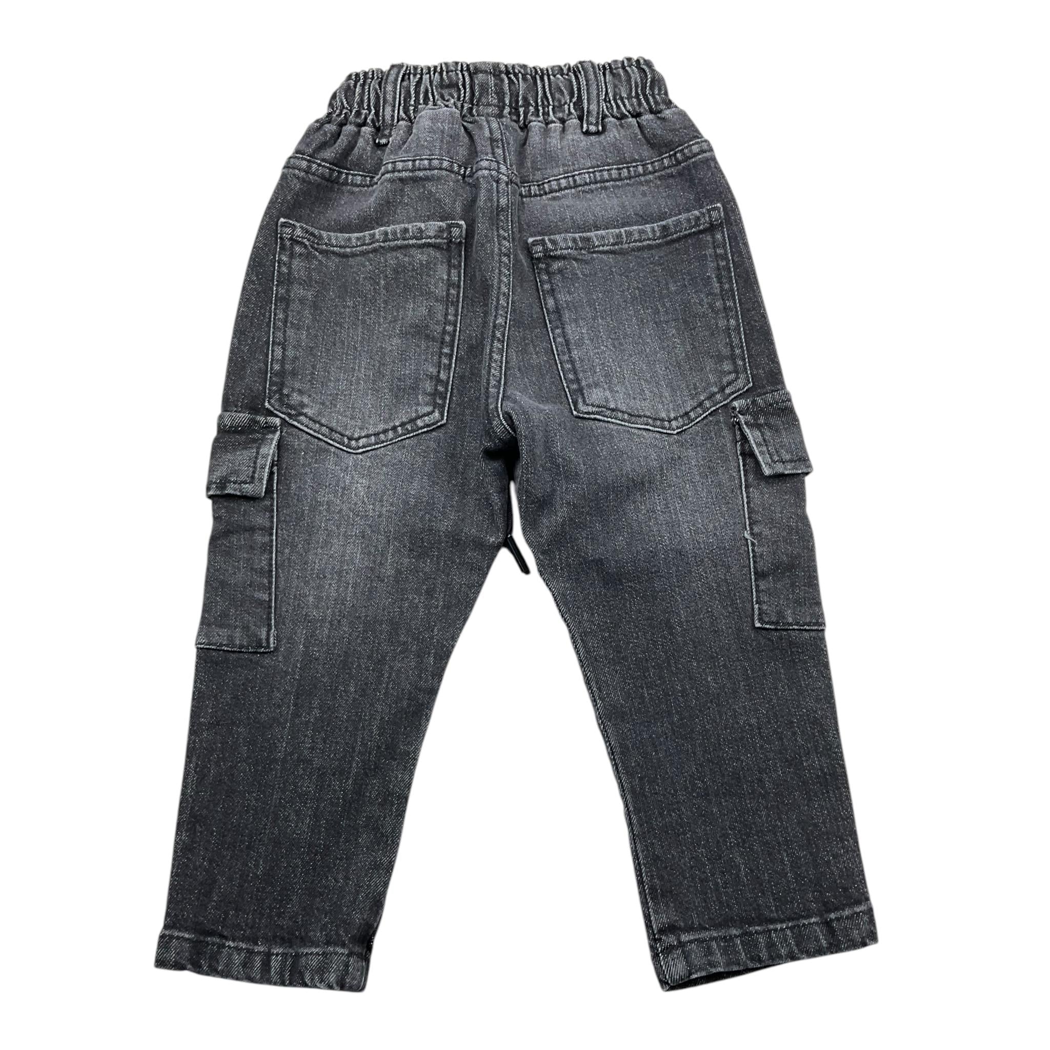 NEVER TOO jeans tinta unita con elastico in vita Nero per Bambino NT2165B NERO NEVER TOO