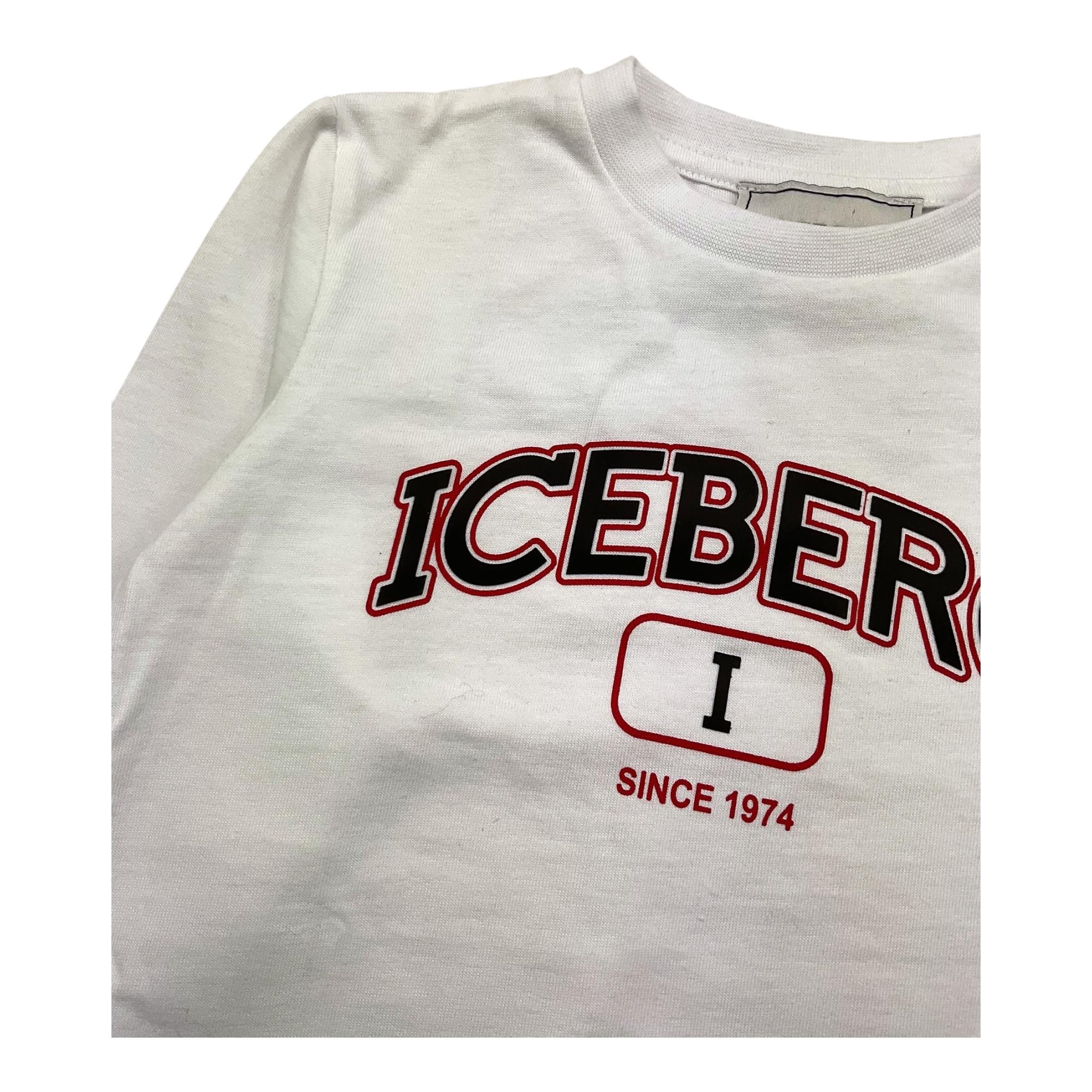 ICEBERG shirt girocollo tinta unita con logo Bianco per Bambino TSICE5316B BIANCO ICEBERG