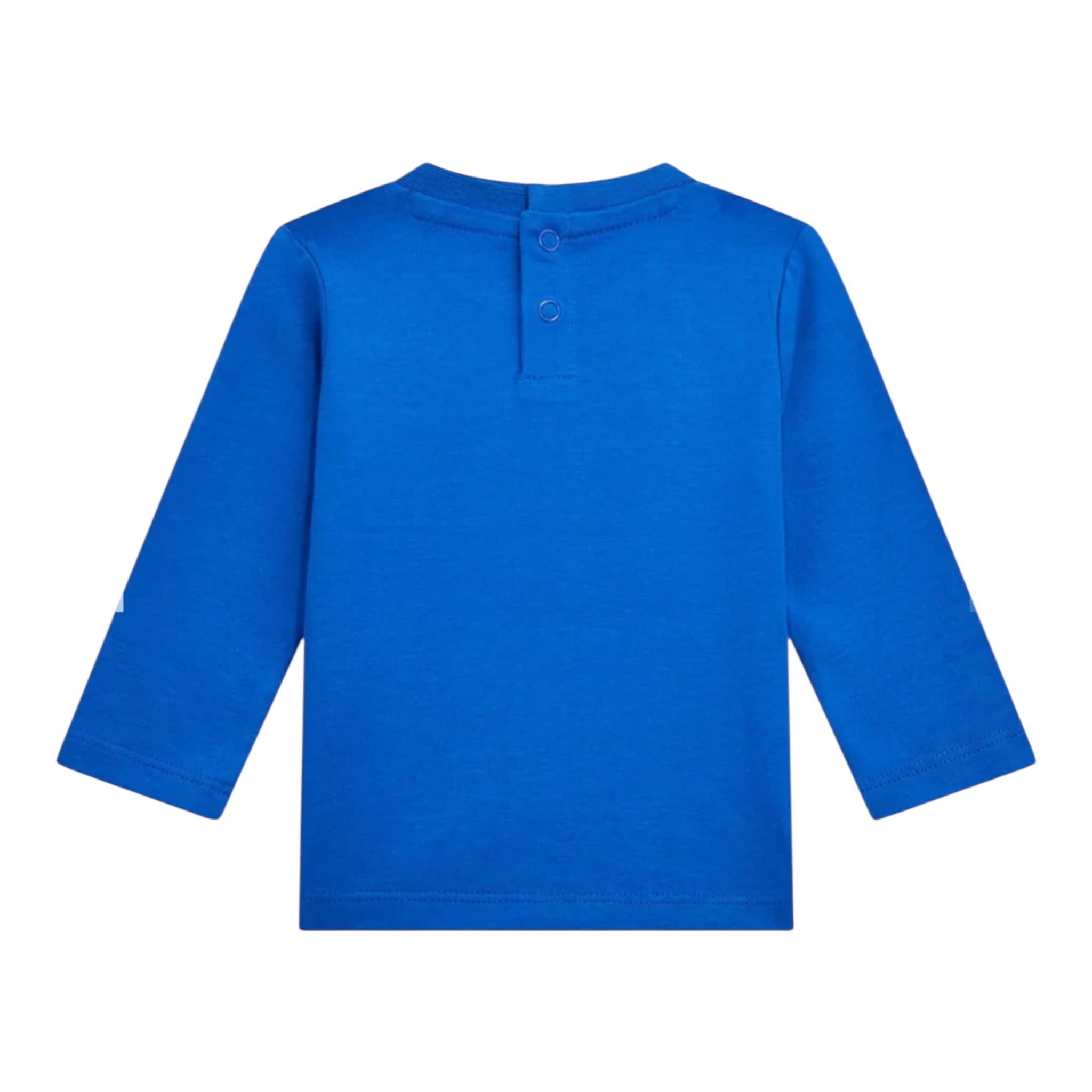 GUESS shirt girocollo tinta unita con stampa Cobalto per Neonato I4YI02K8HM4XX COBALTO GUESS