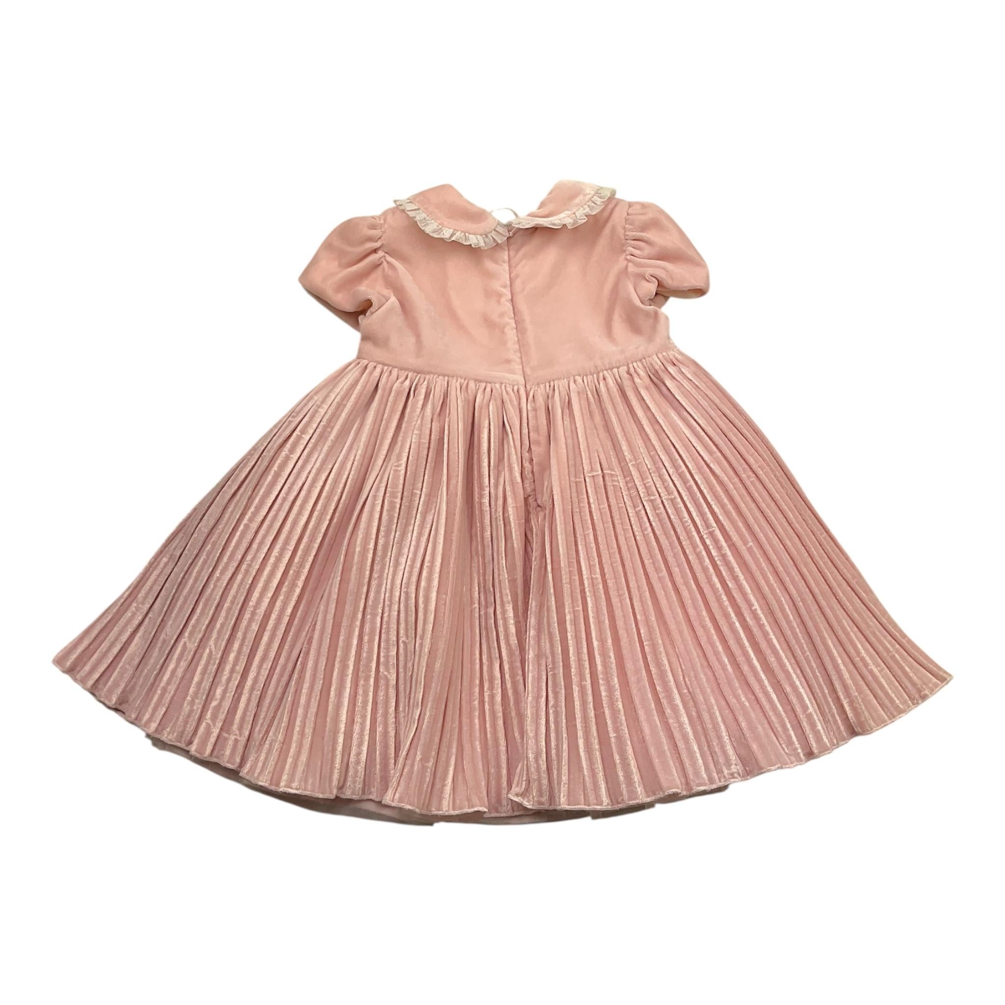 MONNALISA abit tinta unita con applicazioni mezza manica Rosa per Neonata 73B902 ROSA MONNALISA