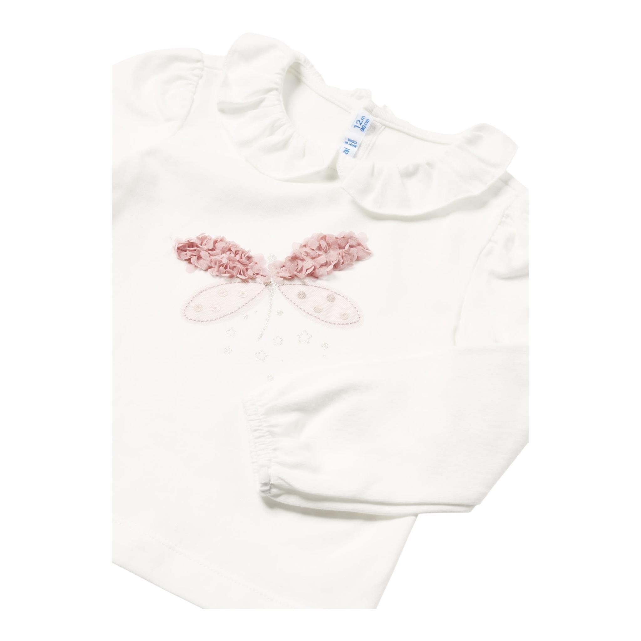 MAYORAL shirt girocollo tinta unita con stampa in contrasto Bianco per Neonata 2047 BIANCO MAYORAL