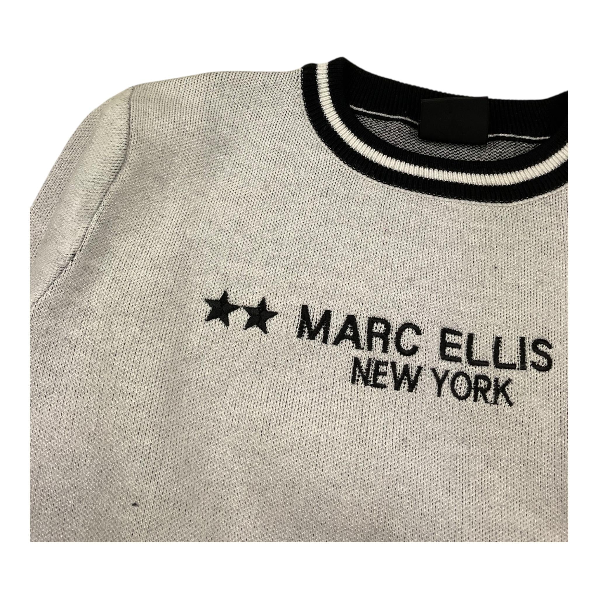 MARC ELLIS maglia girocollo tinta unita con logo e profili in contrasto Bianco per Bambina JMJSW00187 BIANCO MARC ELLIS