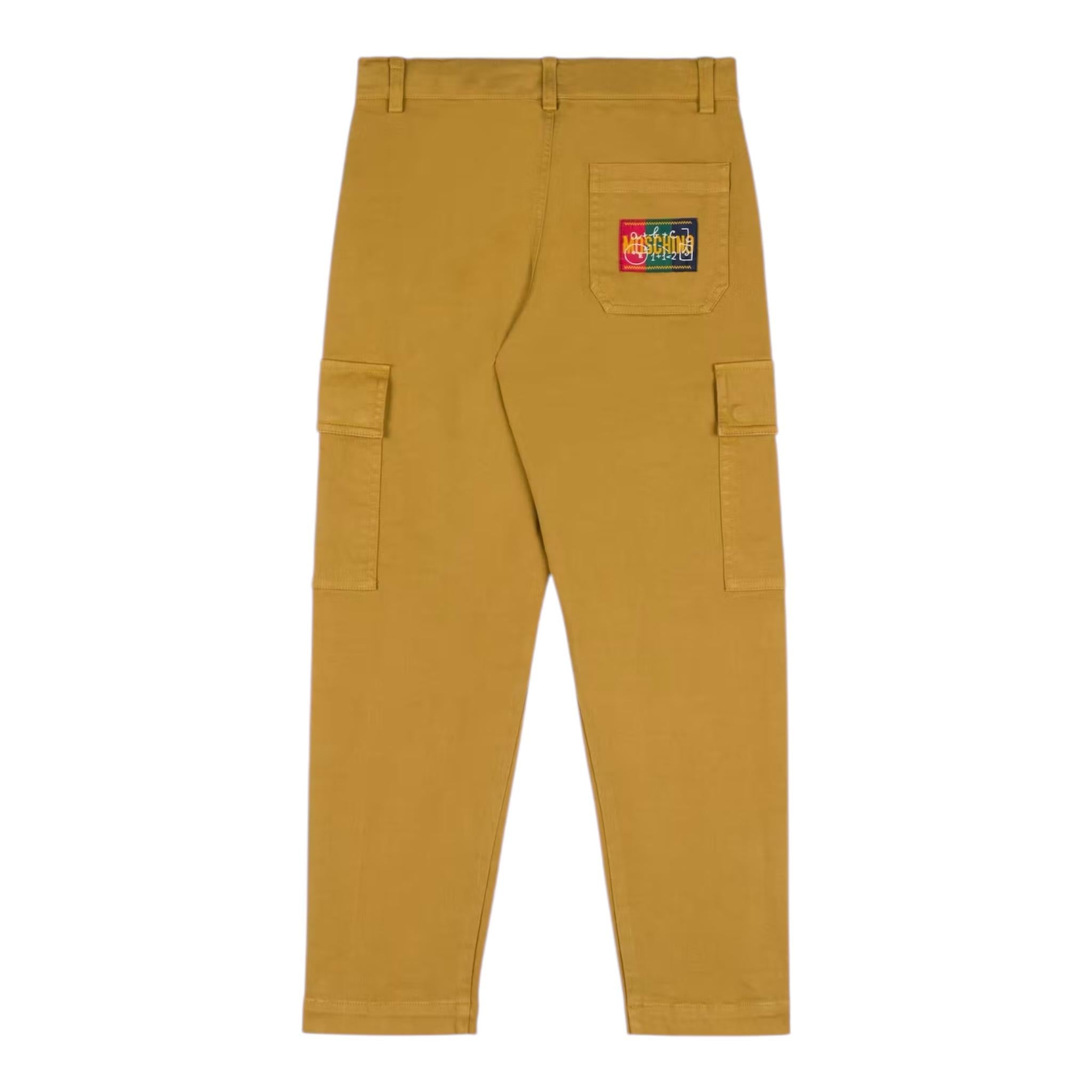 MOSCHINO pantalone tinta unita con tasche america Marrone per Bambino HUP07X MARRONE MOSCHINO
