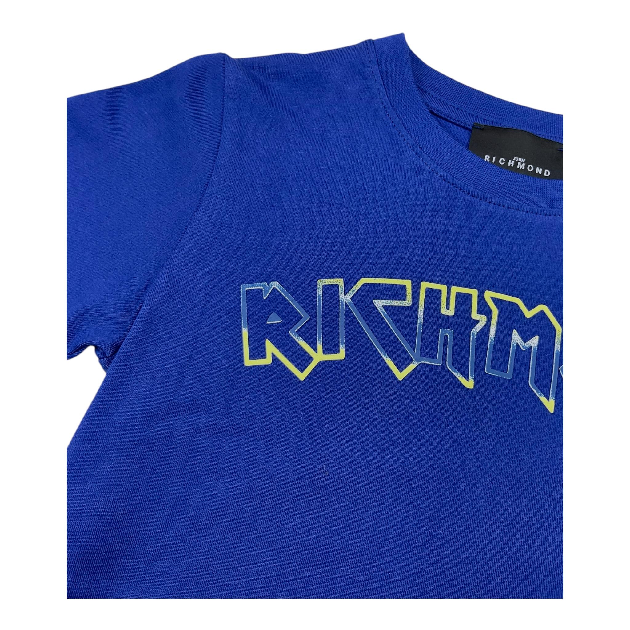 JOHN RICHMOND t-shirt girocollo tinta unita con stampa Blu per Bambino RBA25187TS BLU JOHN RICHMOND