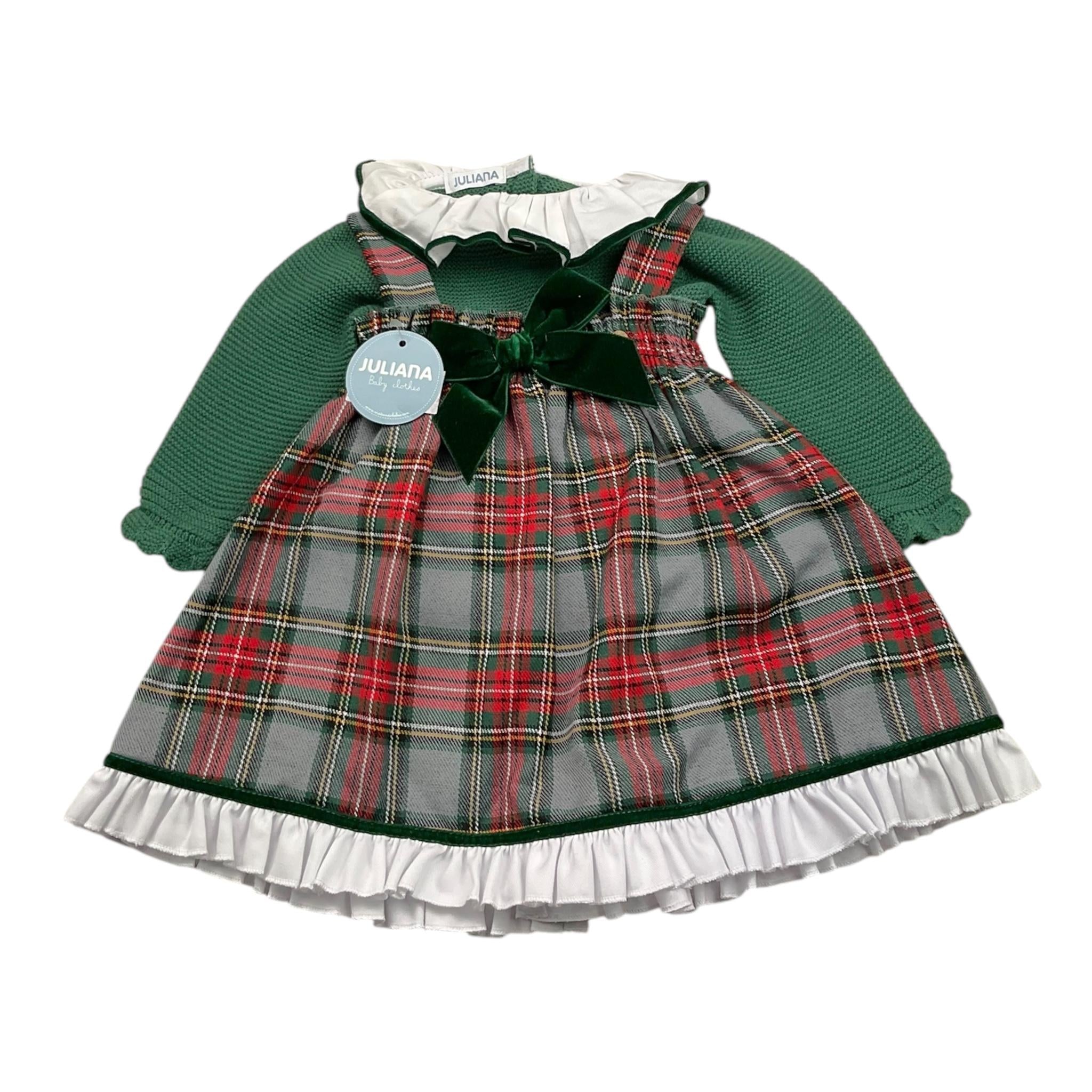 JULIANA completo 2pz salopette-maglia Verde per Neonata 24649 VERDE JULIANA