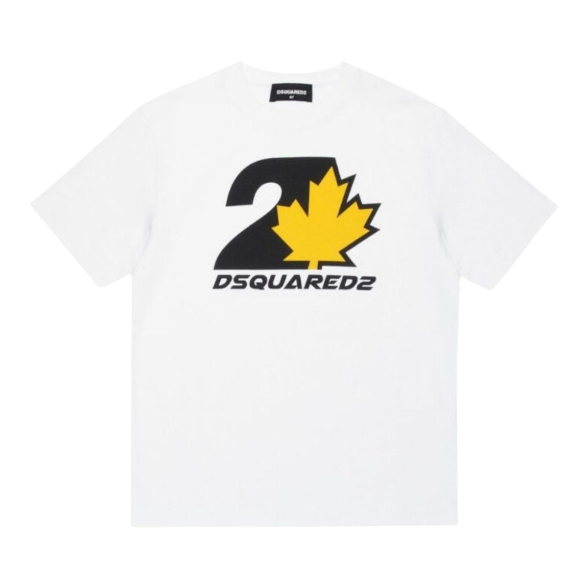 DSQUARED2 t-shirt girocollo tinta unita con stampa Bianco per Bambino DQ2471XX BIANCO DSQUARED2