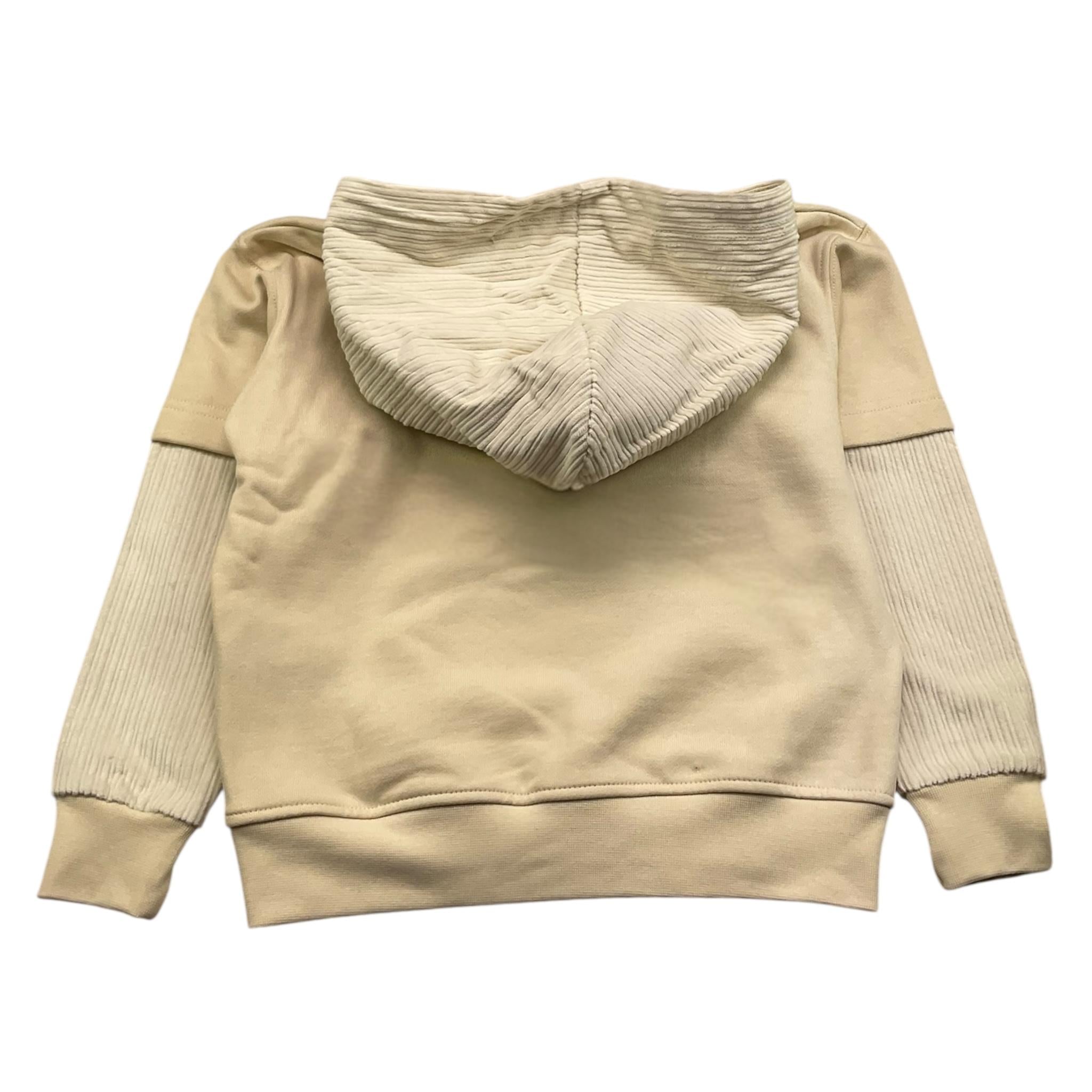 YES LONDON felpa chiusa con cappuccio tinta unita con maniche in contrasto Panna per Bambino JR5068 PANNA YES LONDON
