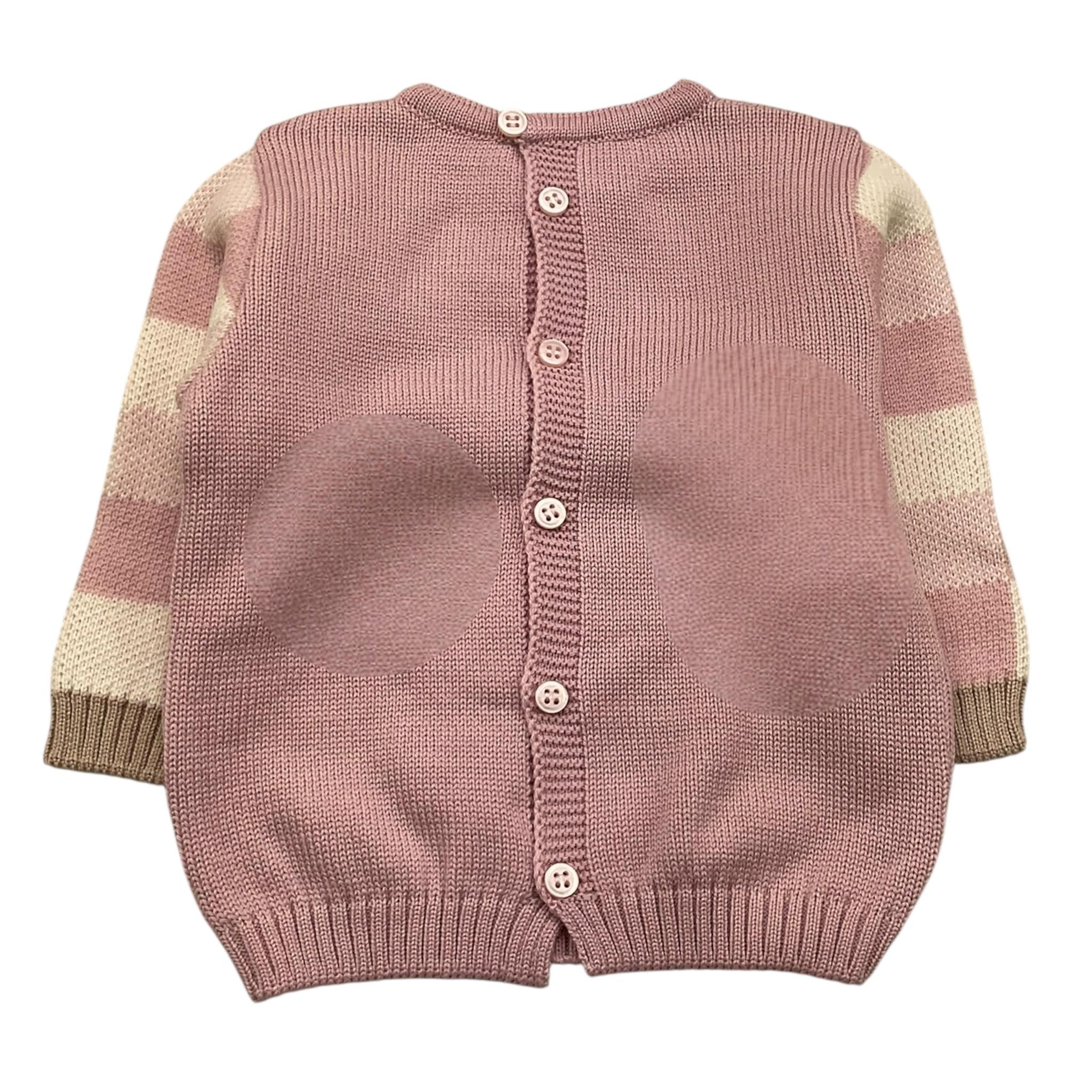 MARLU' maglia girocollo tinta unita con ricamo orso Rosa per Neonata MRLC ROSA MARLU'
