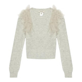 TWINSET maglia girocollo tinta unita con tulle Grigio per Bambina 242GJ3080X GRIGIO TWINSET