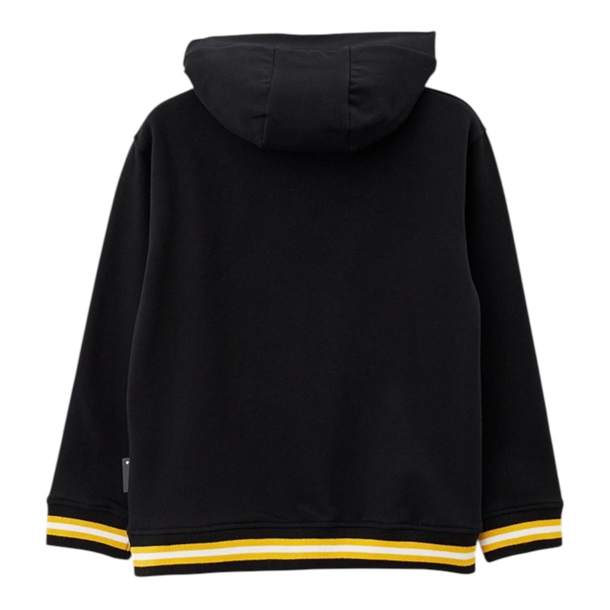 PHILIPPE PLEIN felpa chiusa con cappuccio tinta unita con logo Nero per Bambino 25F005 NERO PHILIPPE PLEIN