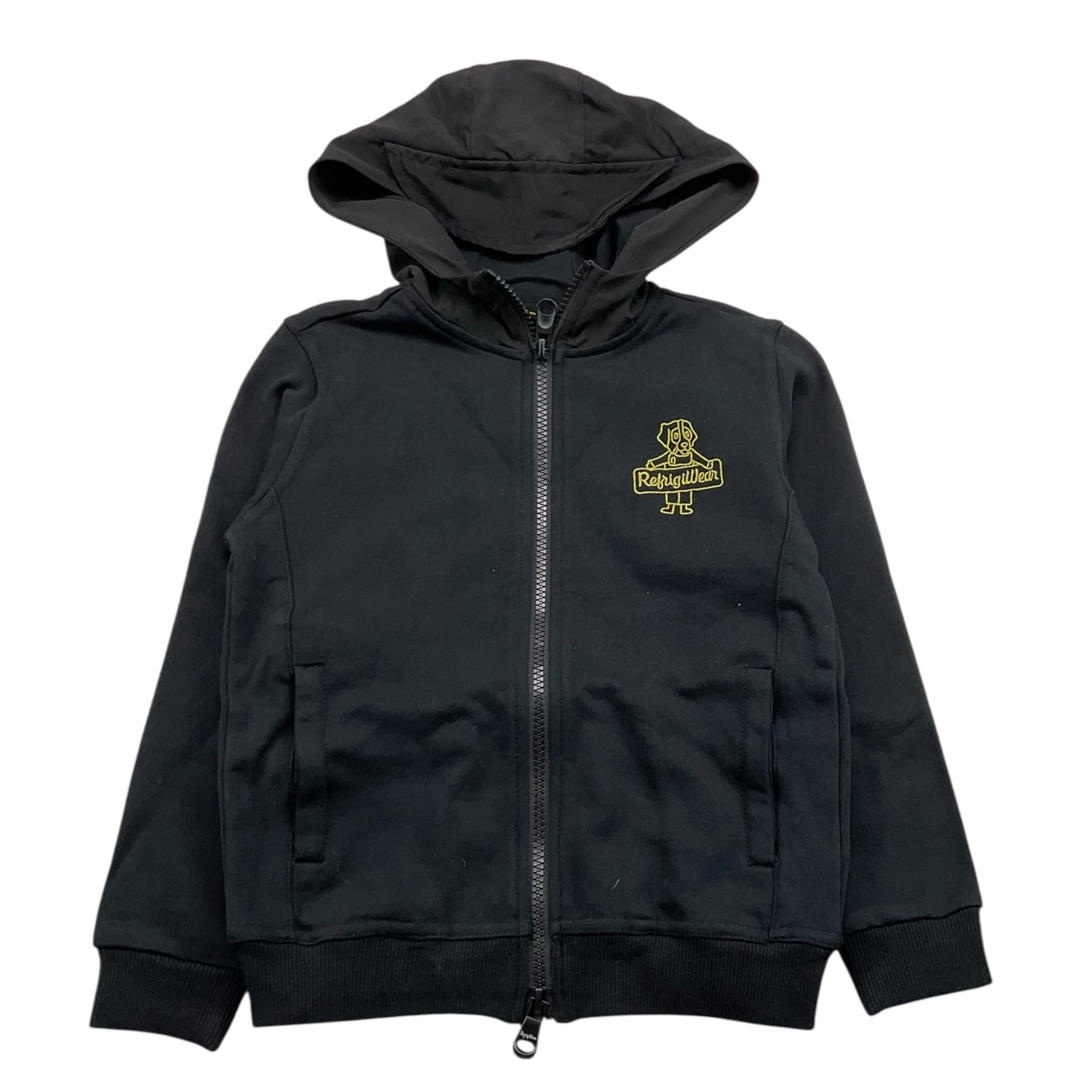 REFRIGIWEAR felpa tinta unita con zip e cappuccio Nero per Bambino RW700X NERO REFRIGIWEAR