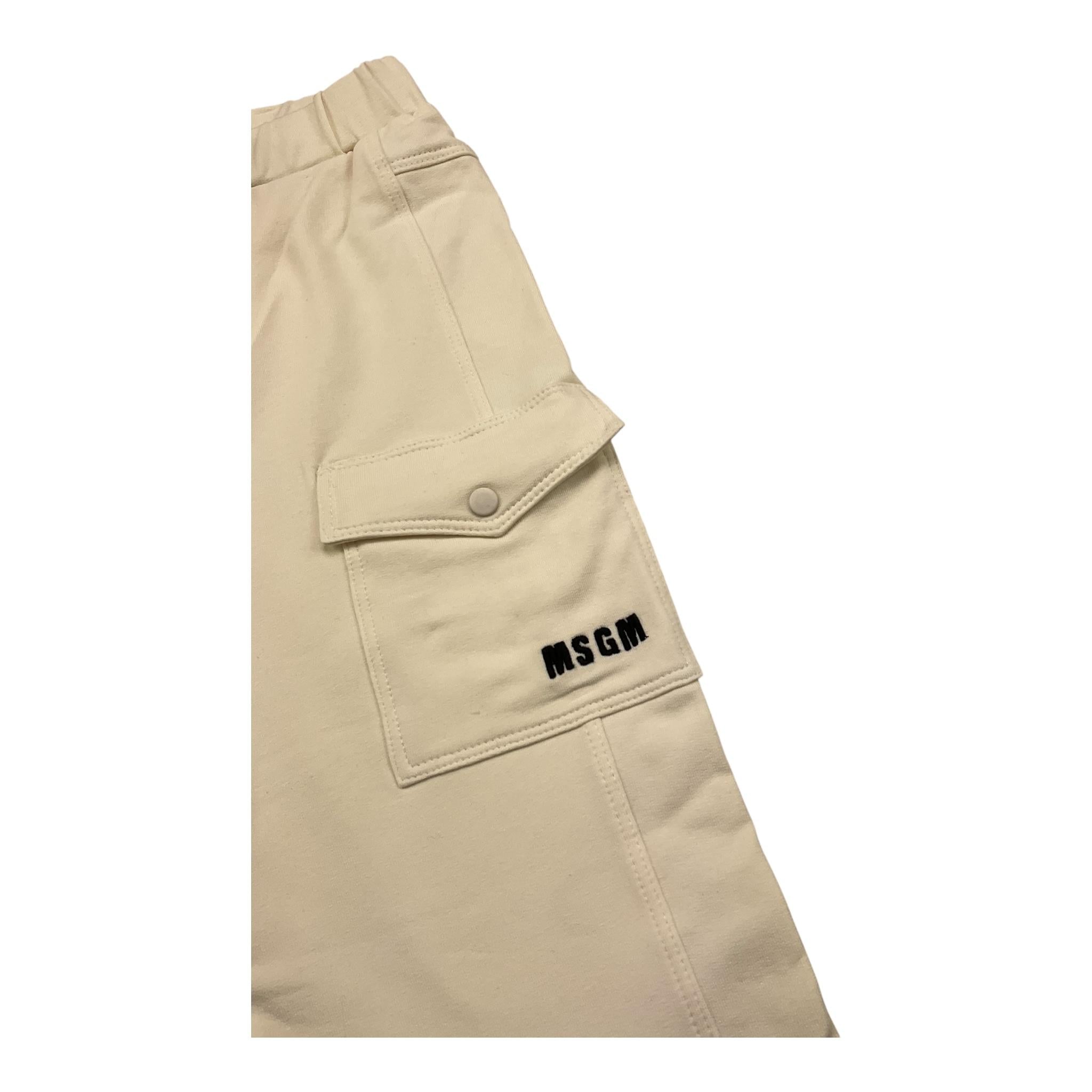 MSGM pantalone tuta tinta unita cn tasconi Panna per Bambino F4MSNBF265J PANNA MSGM