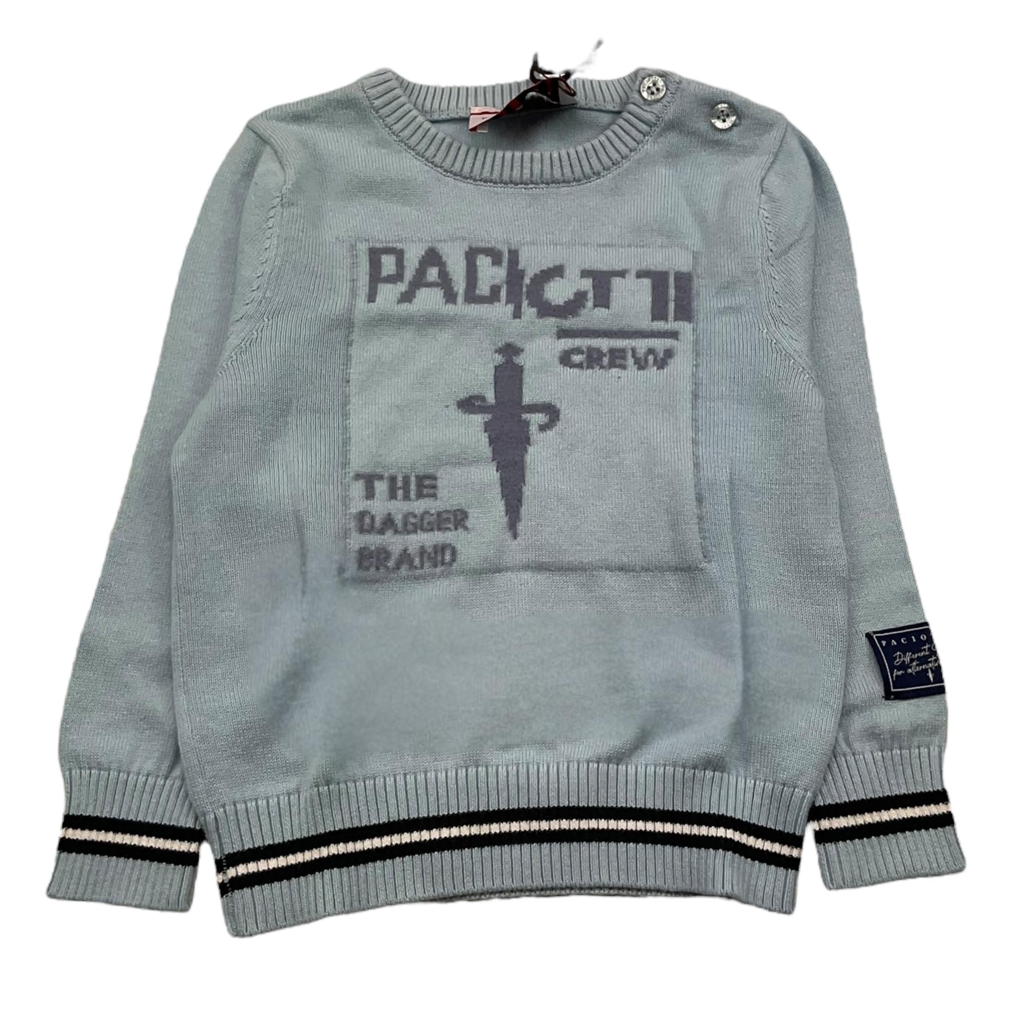 CESARE PACIOTTI maglia girocollo tinta unita con logo Azzurro per Neonato MGP5352B AZZURRO CESARE PACIOTTI