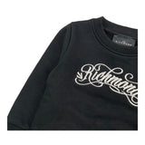 JOHN RICHMOND felpa chiusa girocollo tinta unita con stampa in contrasto Nero per Neonato RIA25031FE NERO JOHN RICHMOND